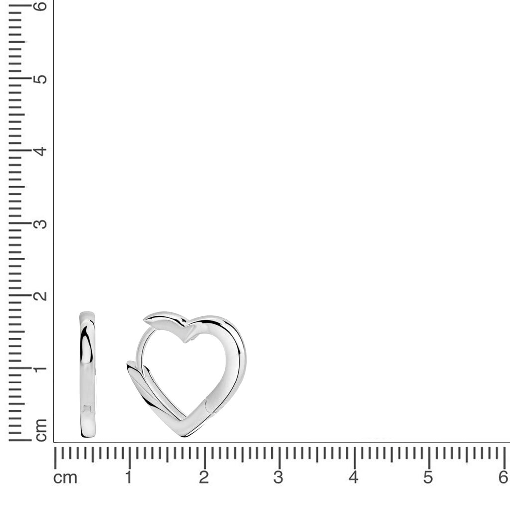 Creolen 925/- Sterling Silber rhodiniert Herz