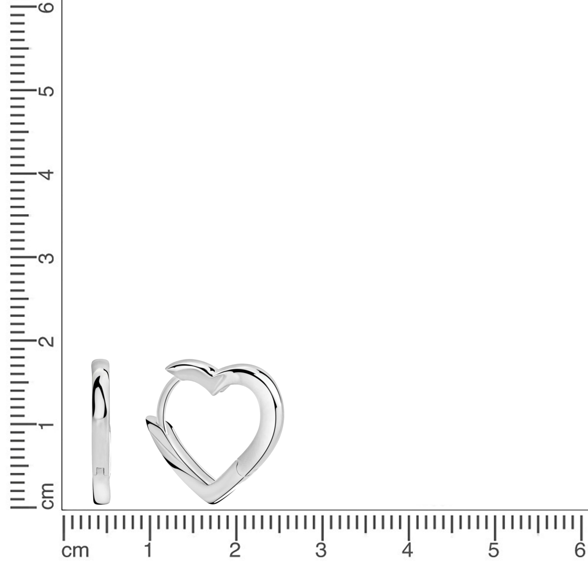 Creolen 925/- Sterling Silber rhodiniert Herz