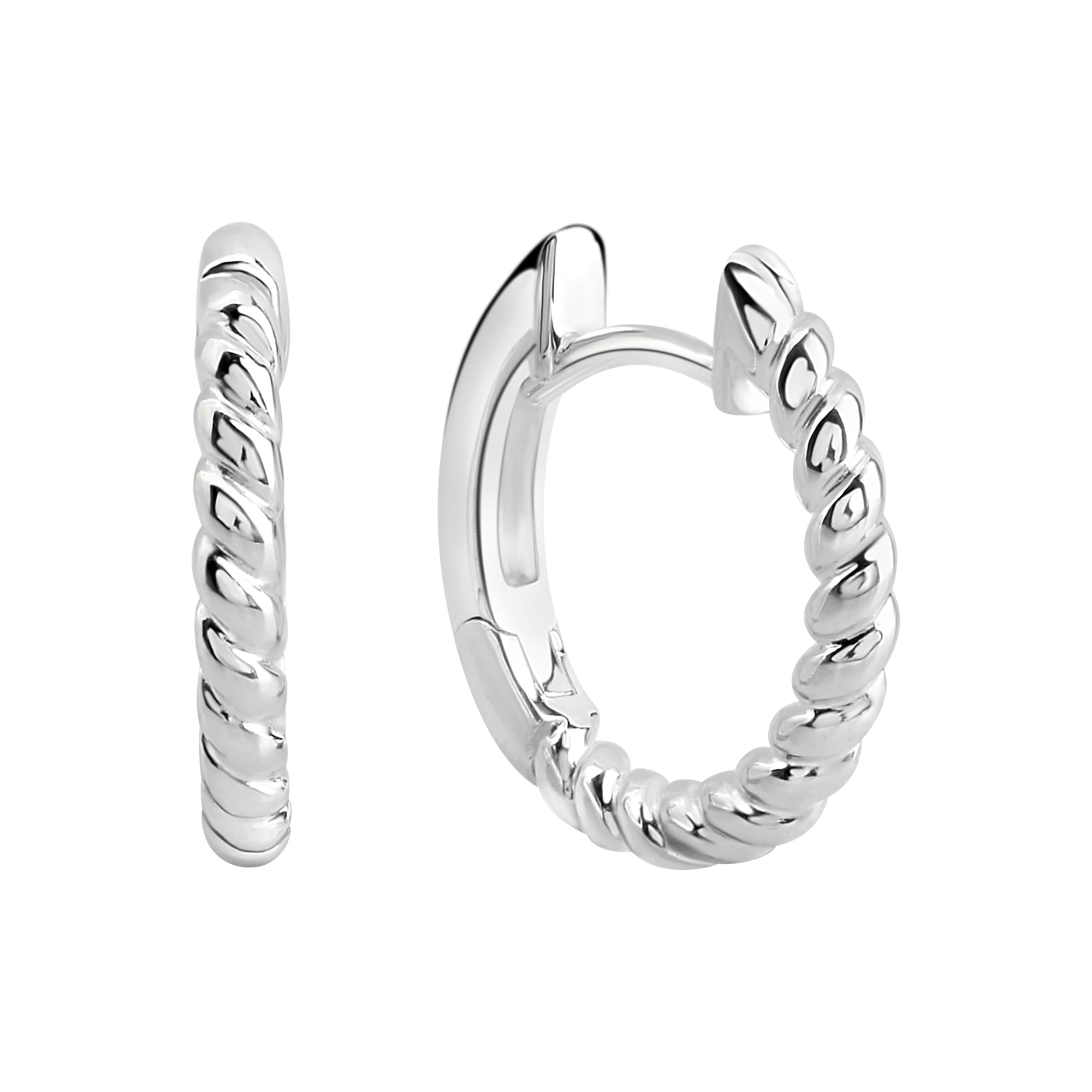 Creolen 925/- Sterling Silber rhodiniert glanz