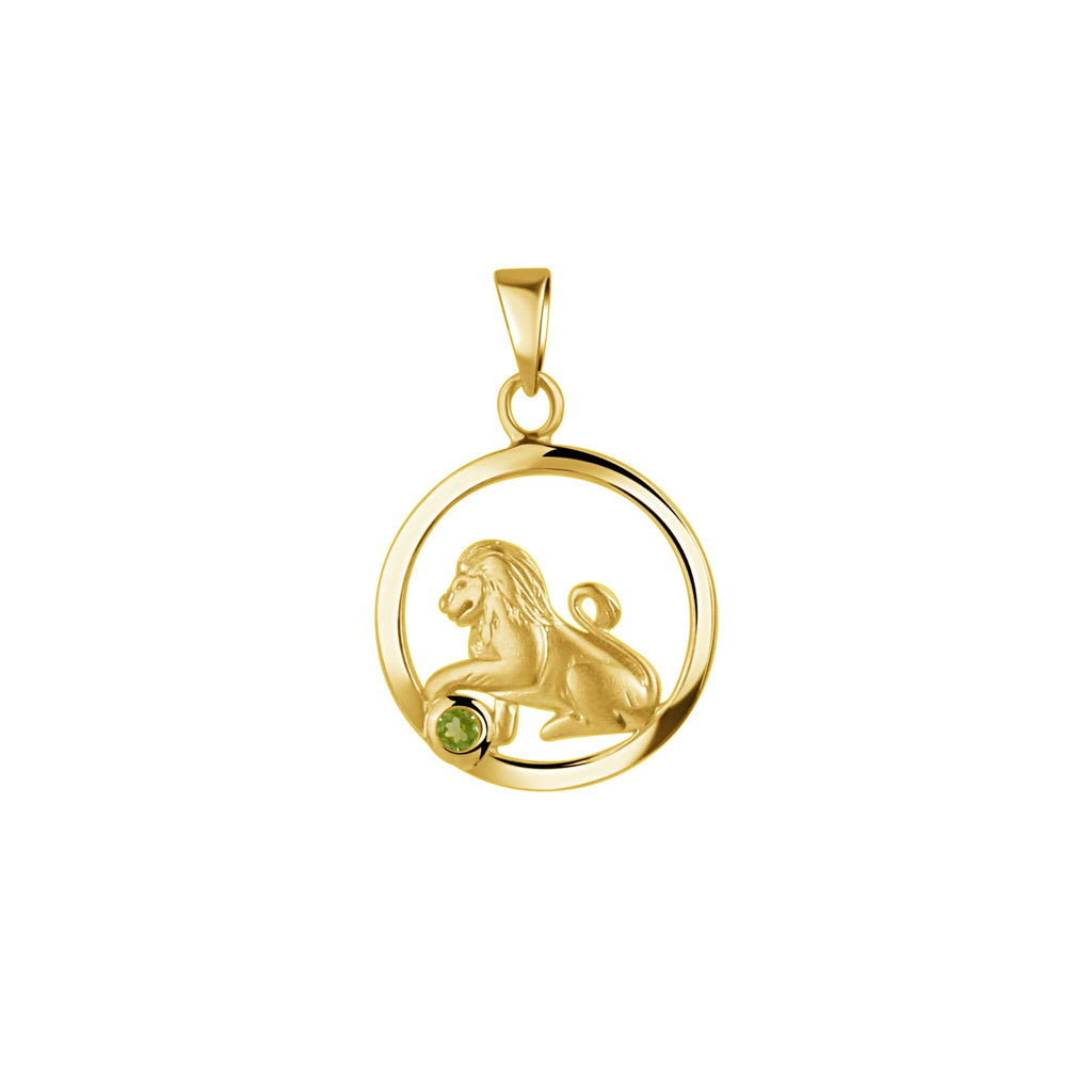 Anhänger 925/- Sterling Silber vergoldet Löwe Monatsstein