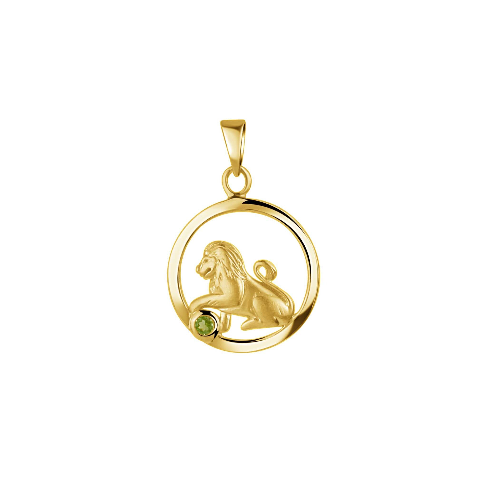 Anhänger 925/- Sterling Silber vergoldet Löwe Monatsstein