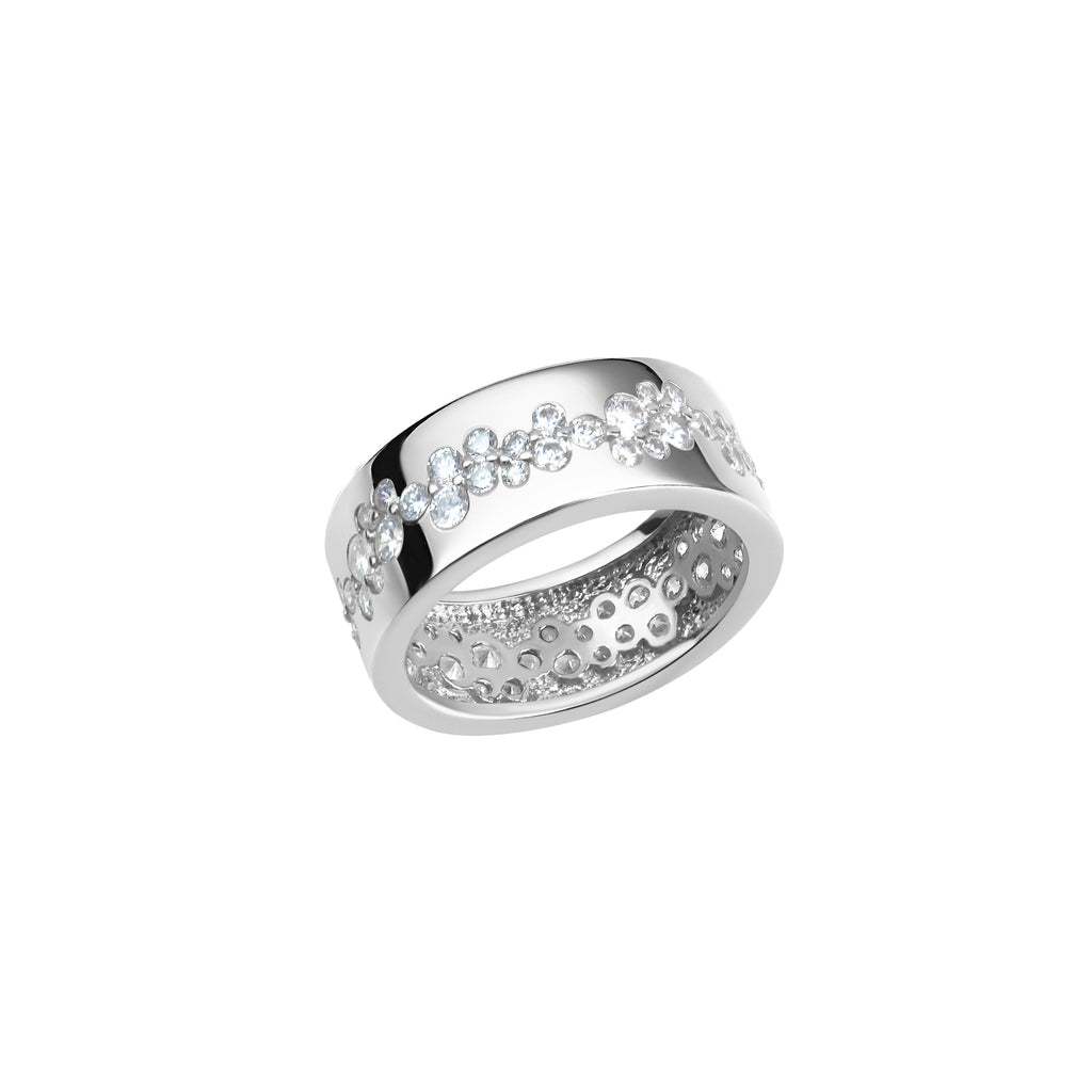 Ring 925/- Sterling Silber rhodiniert glanz Zirkonia