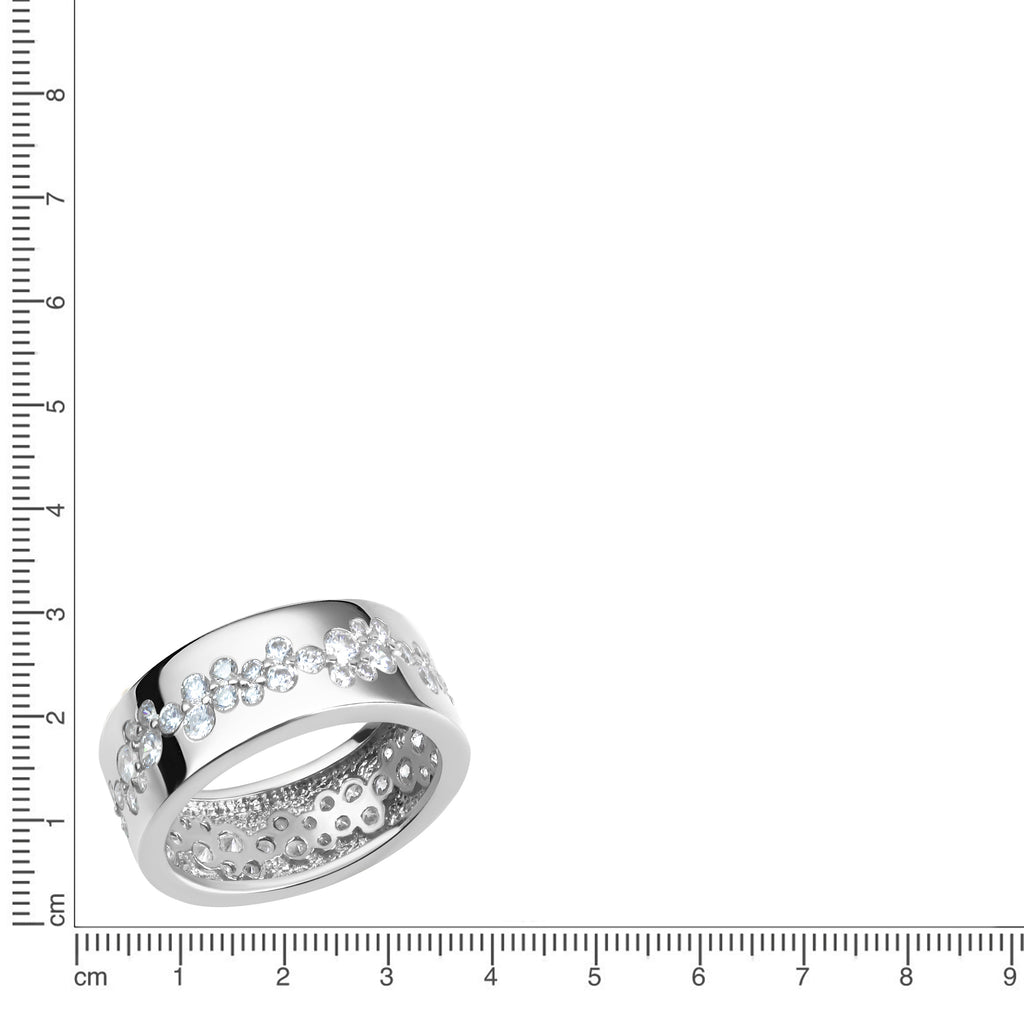 Ring 925/- Sterling Silber rhodiniert glanz Zirkonia
