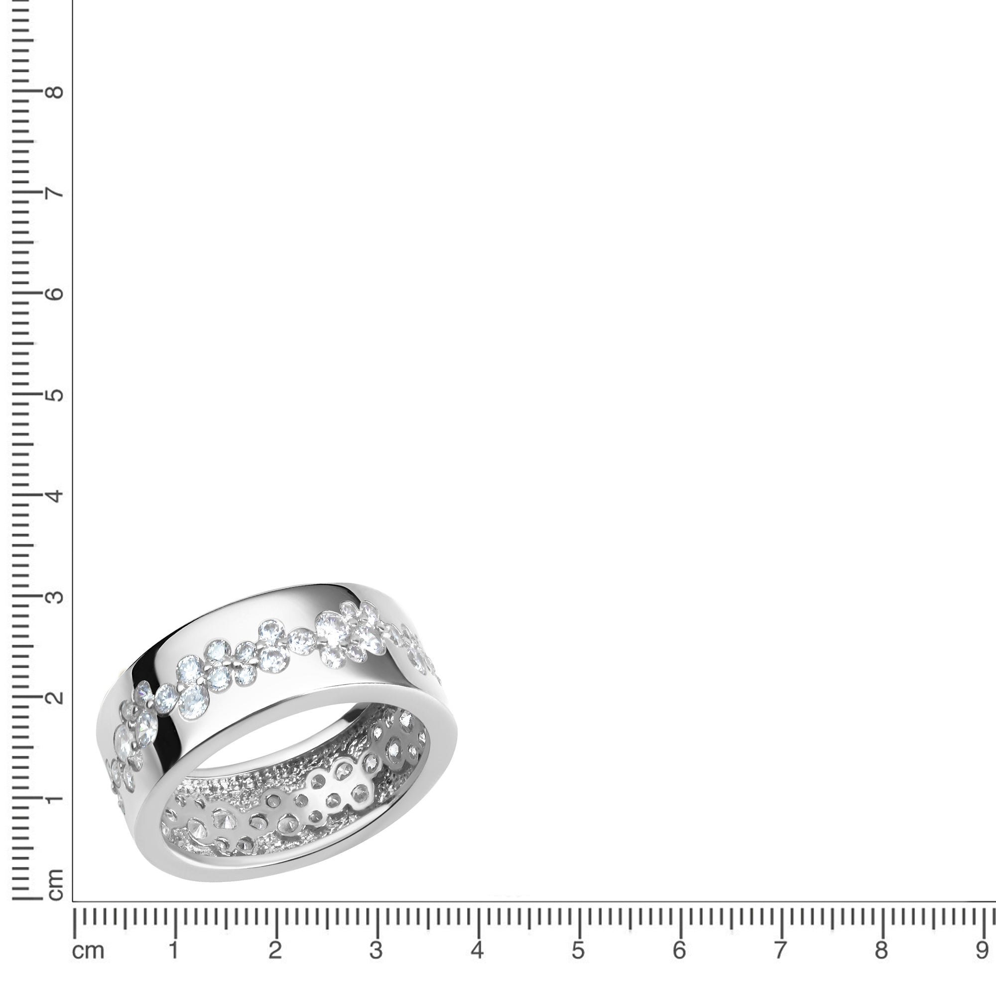 Ring 925/- Sterling Silber rhodiniert glanz Zirkonia