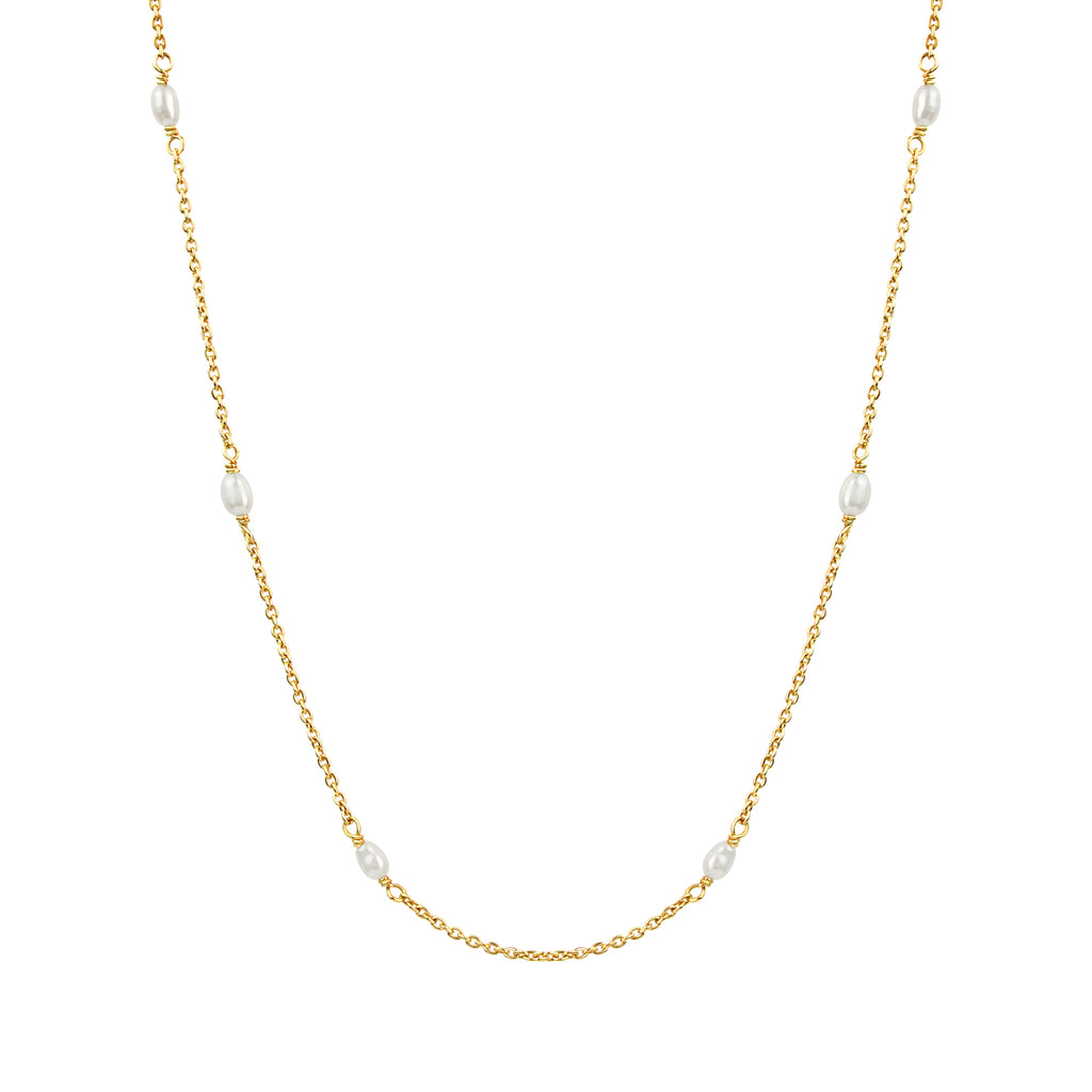 Kette 925/- Sterling Silber vergoldet Perle