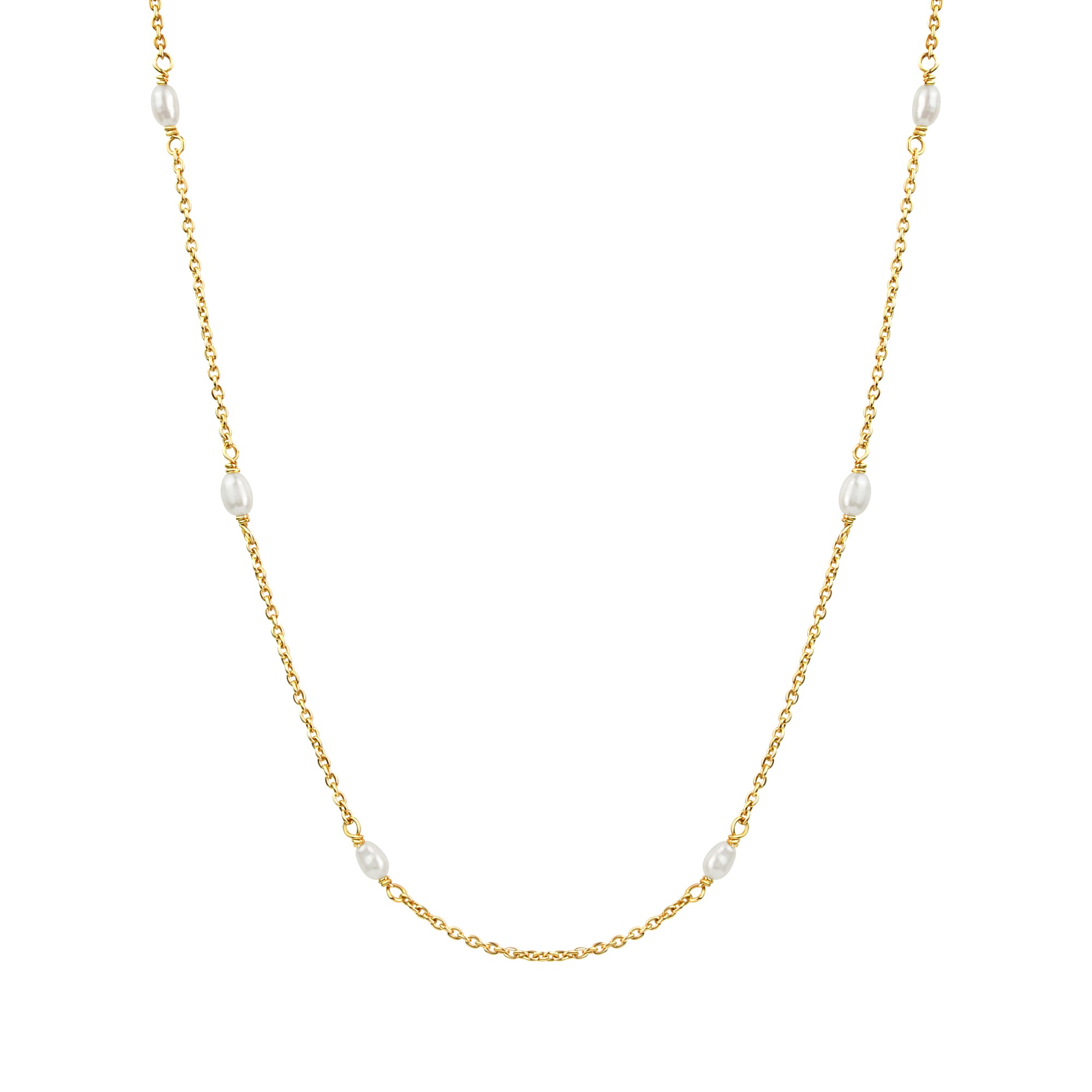 Kette 925/- Sterling Silber vergoldet Perle