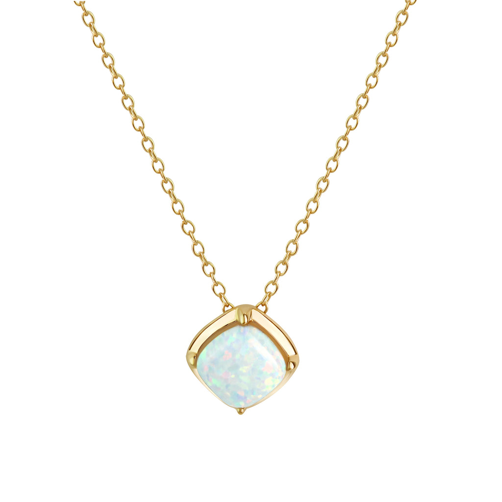 Kette 925/- Sterling Silber vergoldet synth. Opal