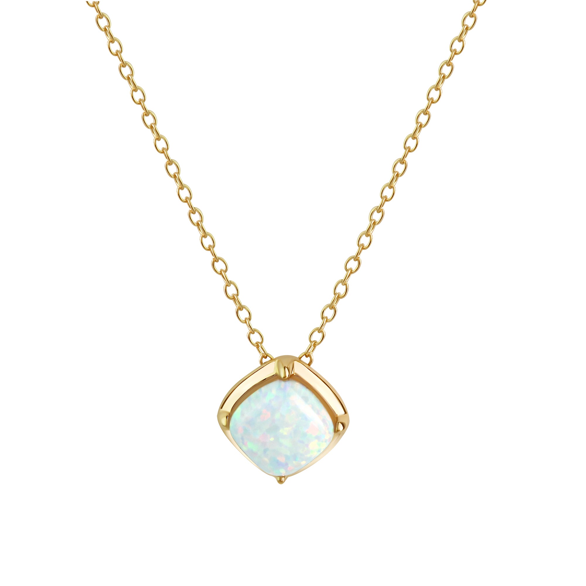 Kette 925/- Sterling Silber vergoldet synth. Opal