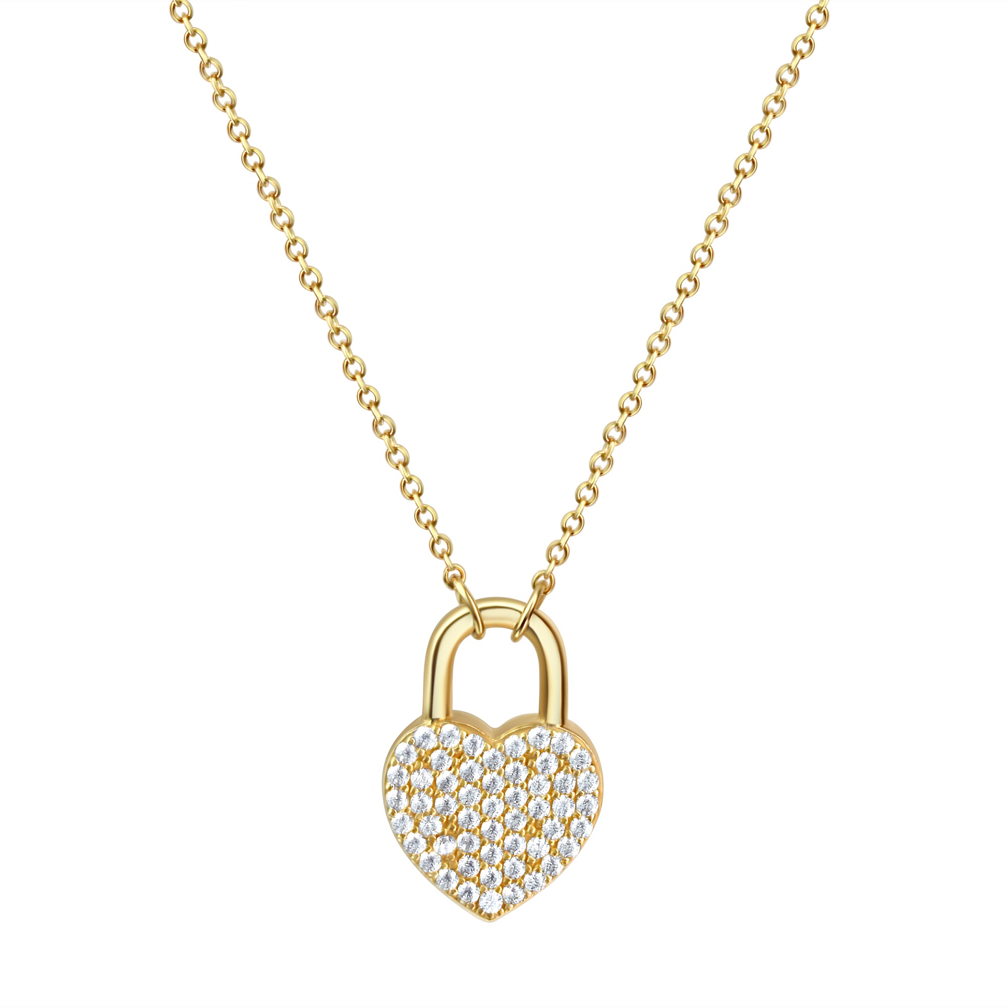 Anhänger mit Kette 925/- Sterling Silber vergoldet Zirkonia