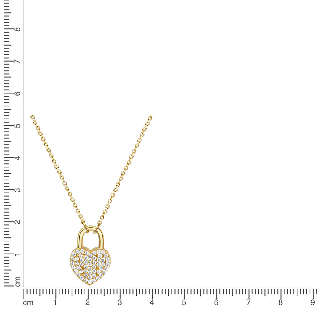 Anhänger mit Kette 925/- Sterling Silber vergoldet Zirkonia