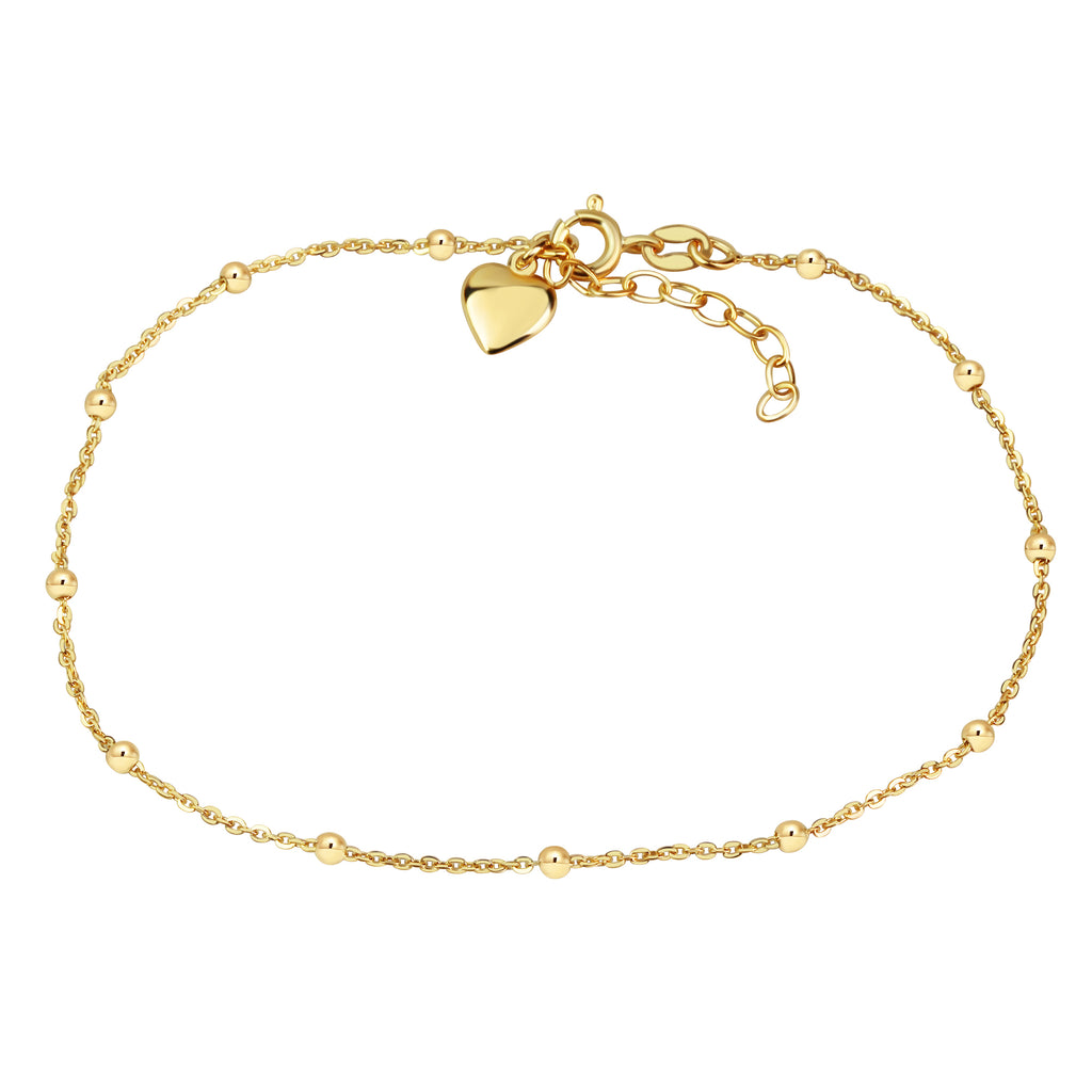 Fusskette 925/- Sterling Silber vergoldet Kugeln