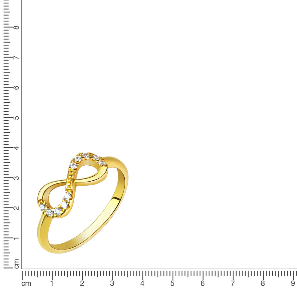 Ring 925/- Sterling Silber vergoldet Infinity Zirkonia