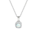 Anhänger mit Kette 925/- Sterling Silber rhodiniert Opal und Zirkonia