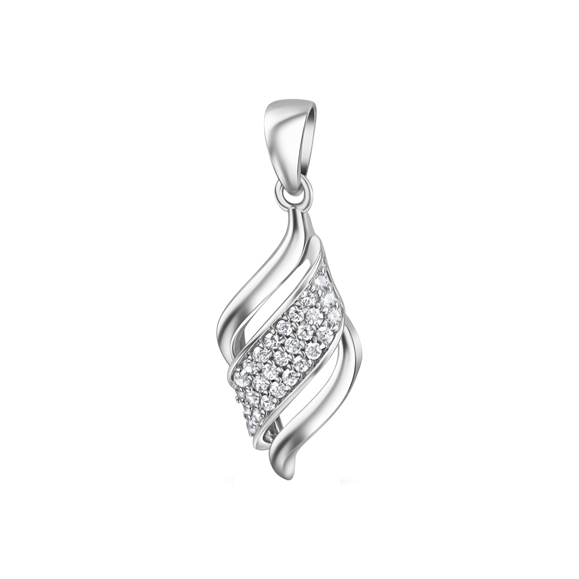 Anhänger 925/- Sterling Silber rhodiniert Zirkonia
