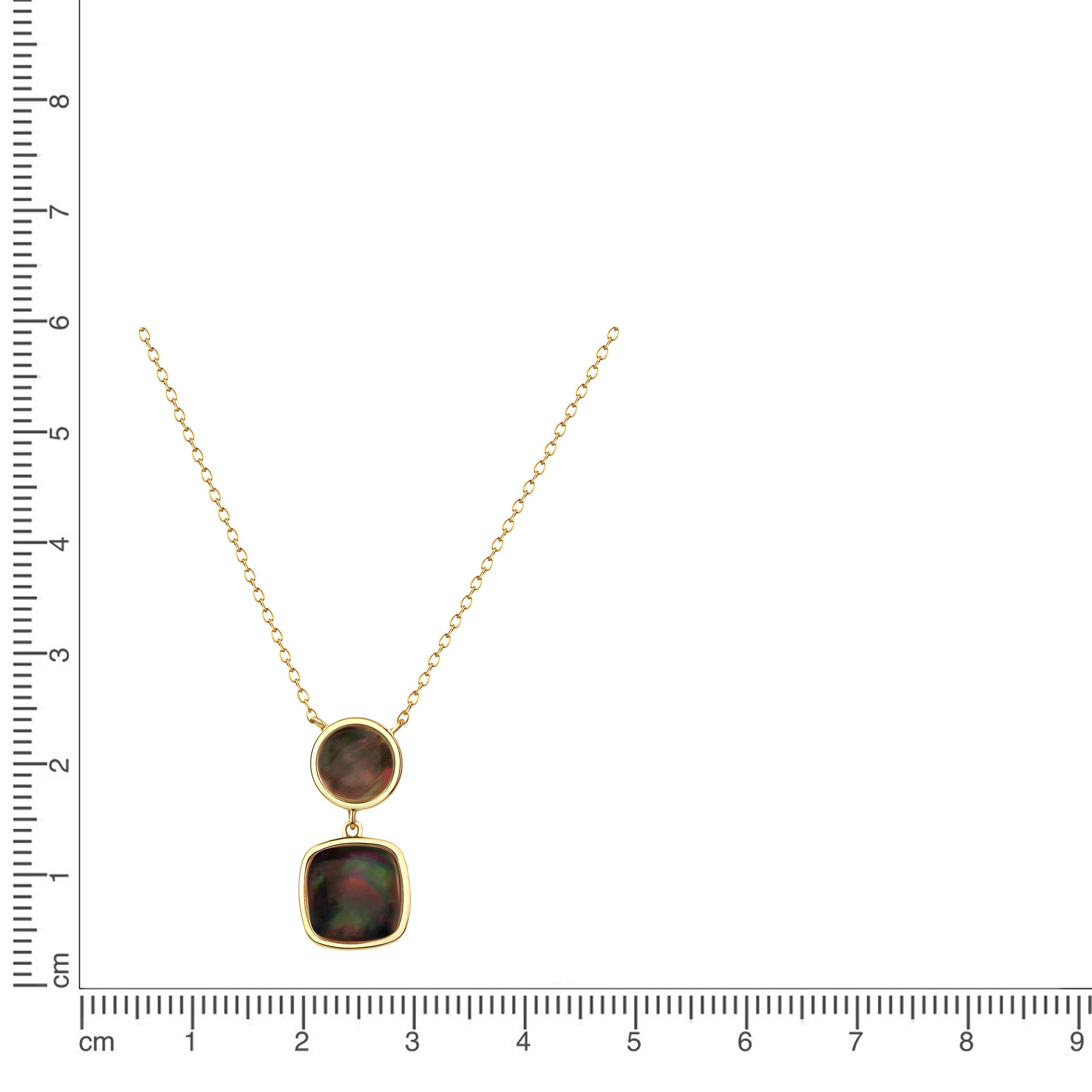 Collier 925/- Sterling Silber vergoldet Perlmutt schwarz