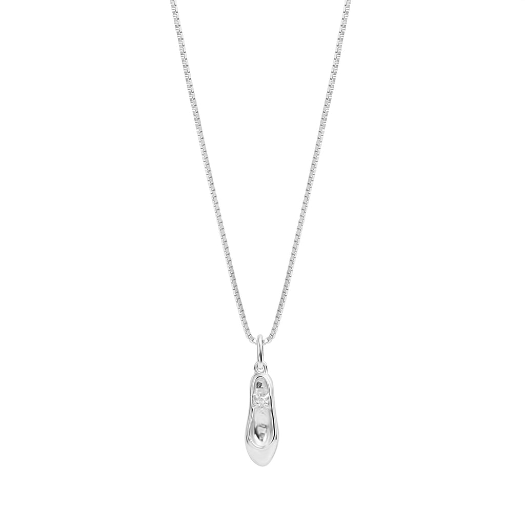 Anhänger mit Kette 925/- Sterling Silber rhodiniert Schuh Zirkonia