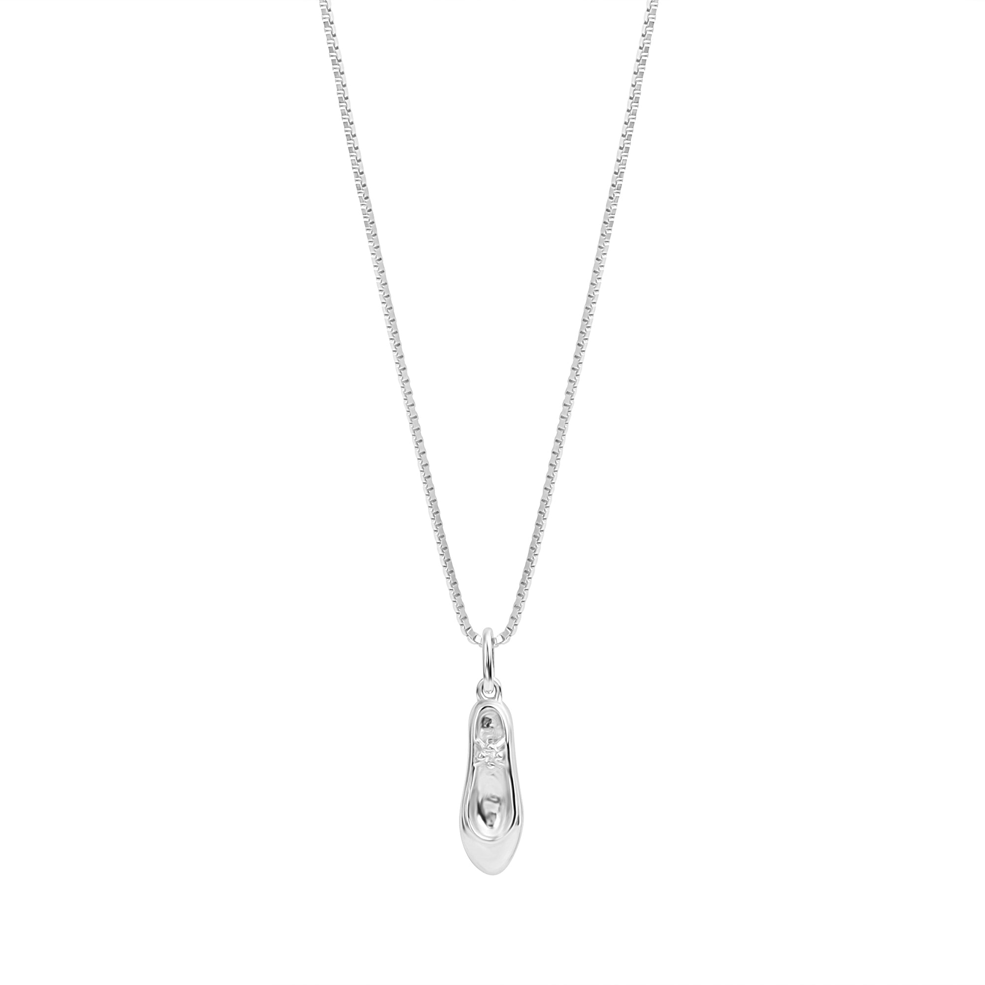 Anhänger mit Kette 925/- Sterling Silber rhodiniert Schuh Zirkonia