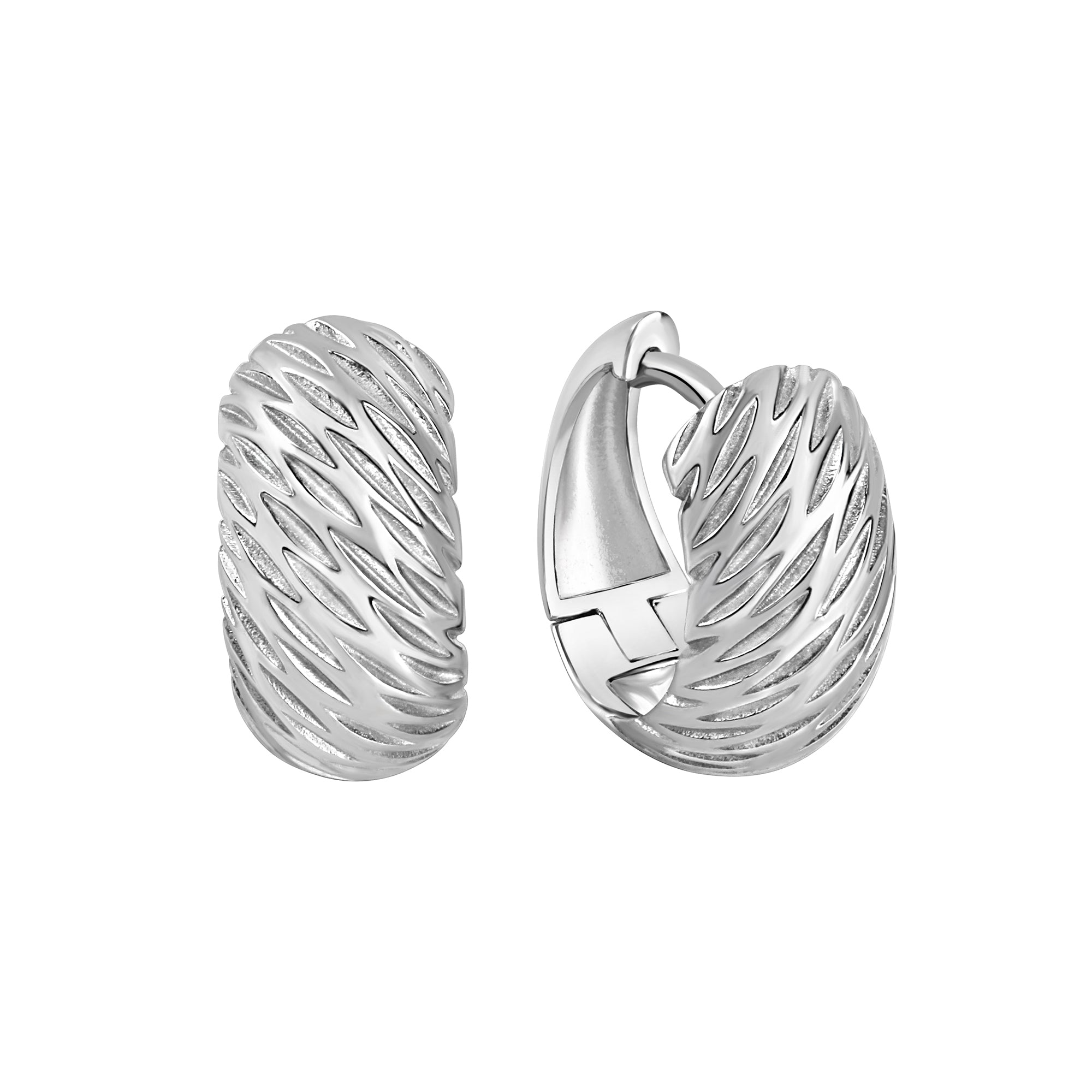 Creolen 925/- Sterling Silber rhodiniert glanz