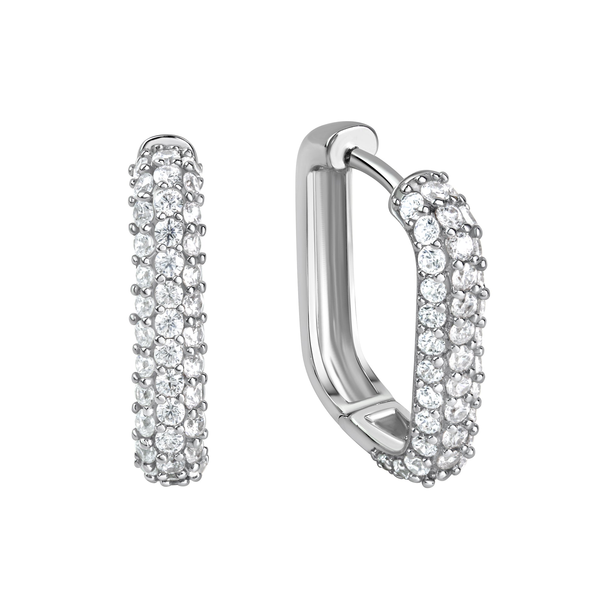 Creolen 925/- Sterling Silber rhodiniert Zirkonia