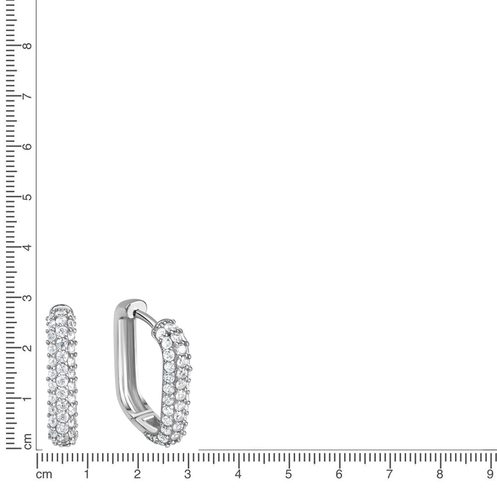 Creolen 925/- Sterling Silber rhodiniert Zirkonia