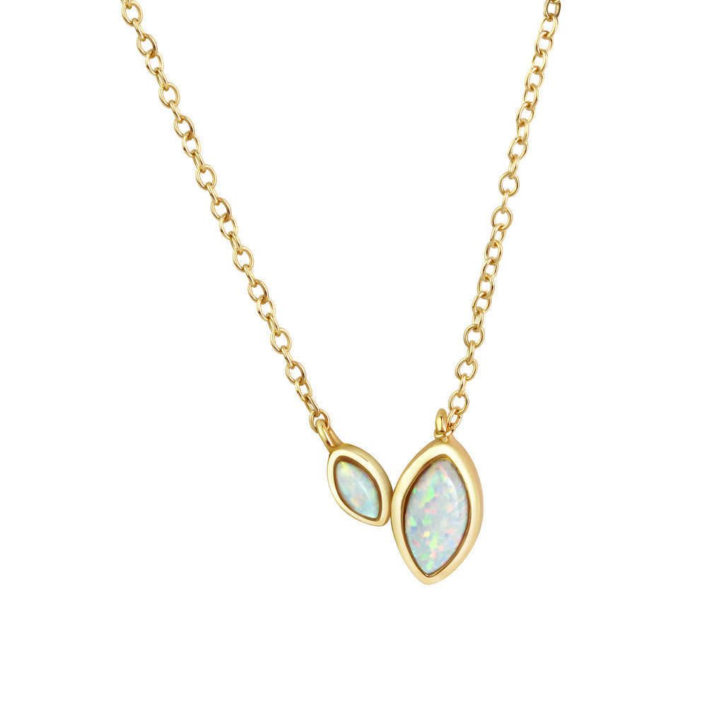 Kette 925/- Sterling Silber vergoldet synth. Opal