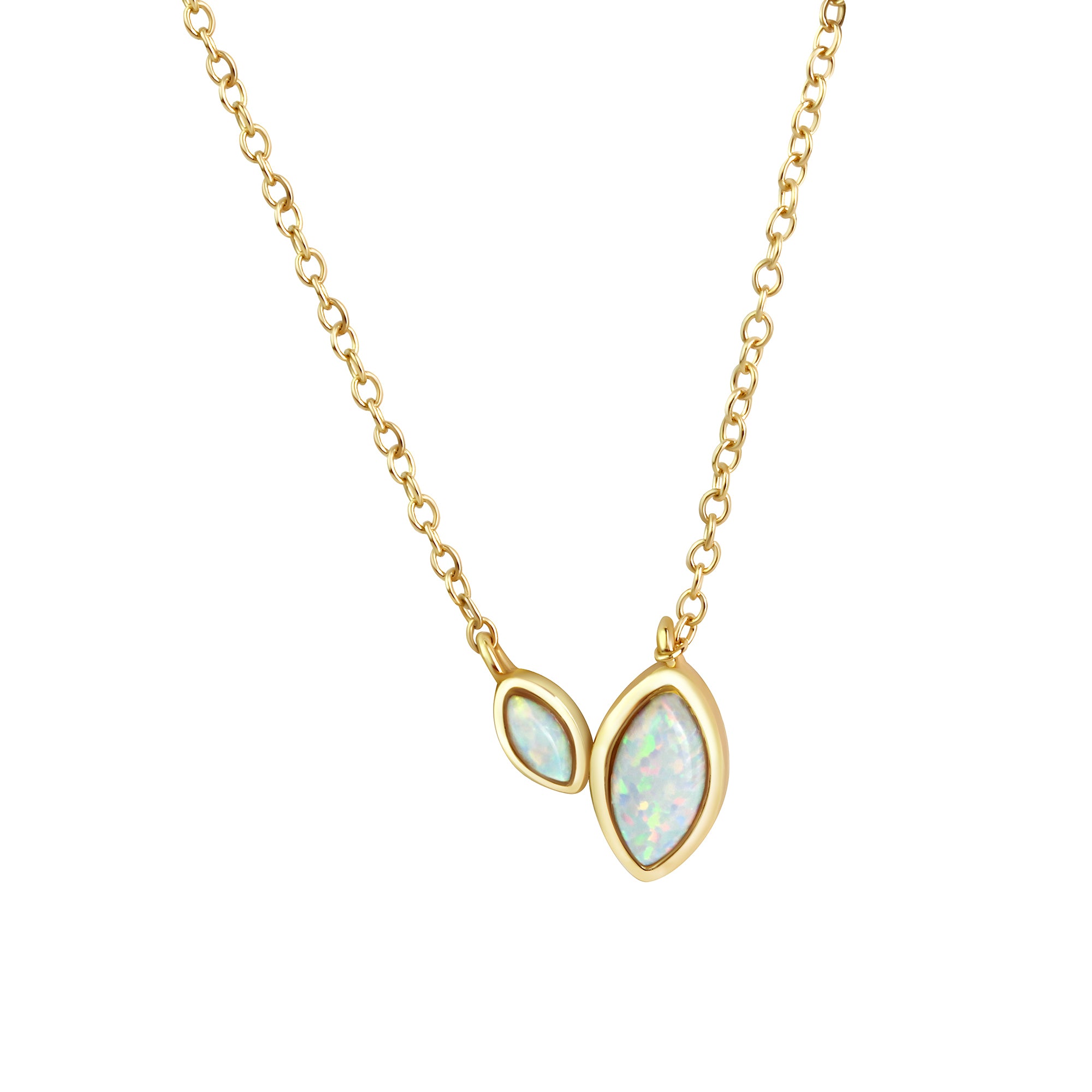 Kette 925/- Sterling Silber vergoldet synth. Opal