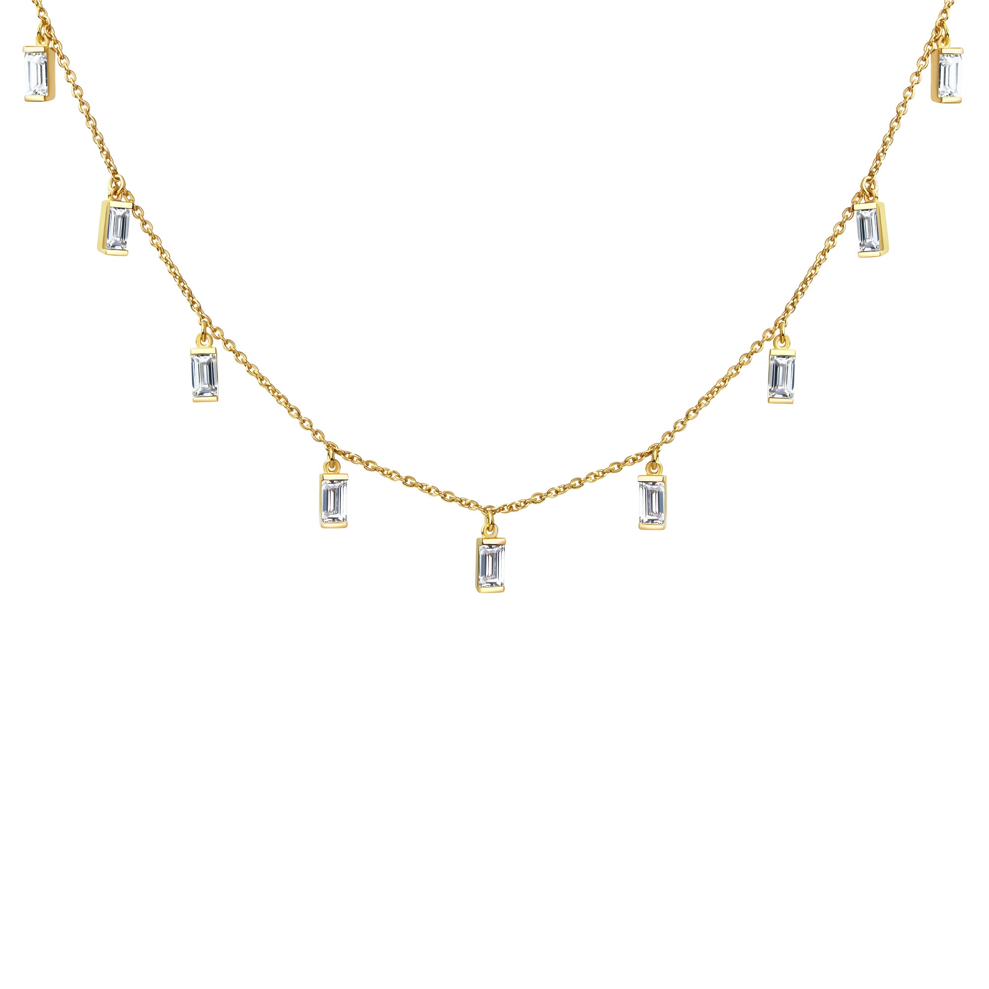 Kette 925/- Sterling Silber vergoldet Zirkonia