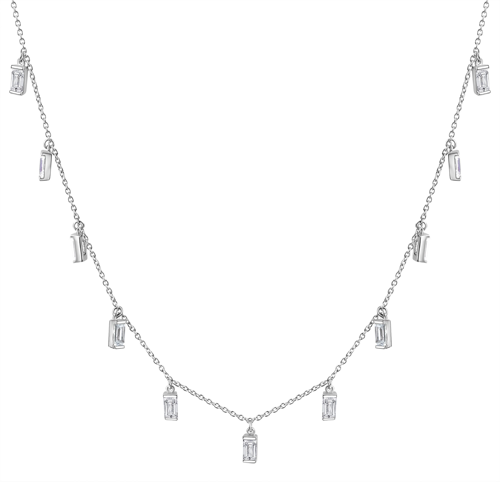 Kette 925/- Sterling Silber rhodiniert Zirkonia