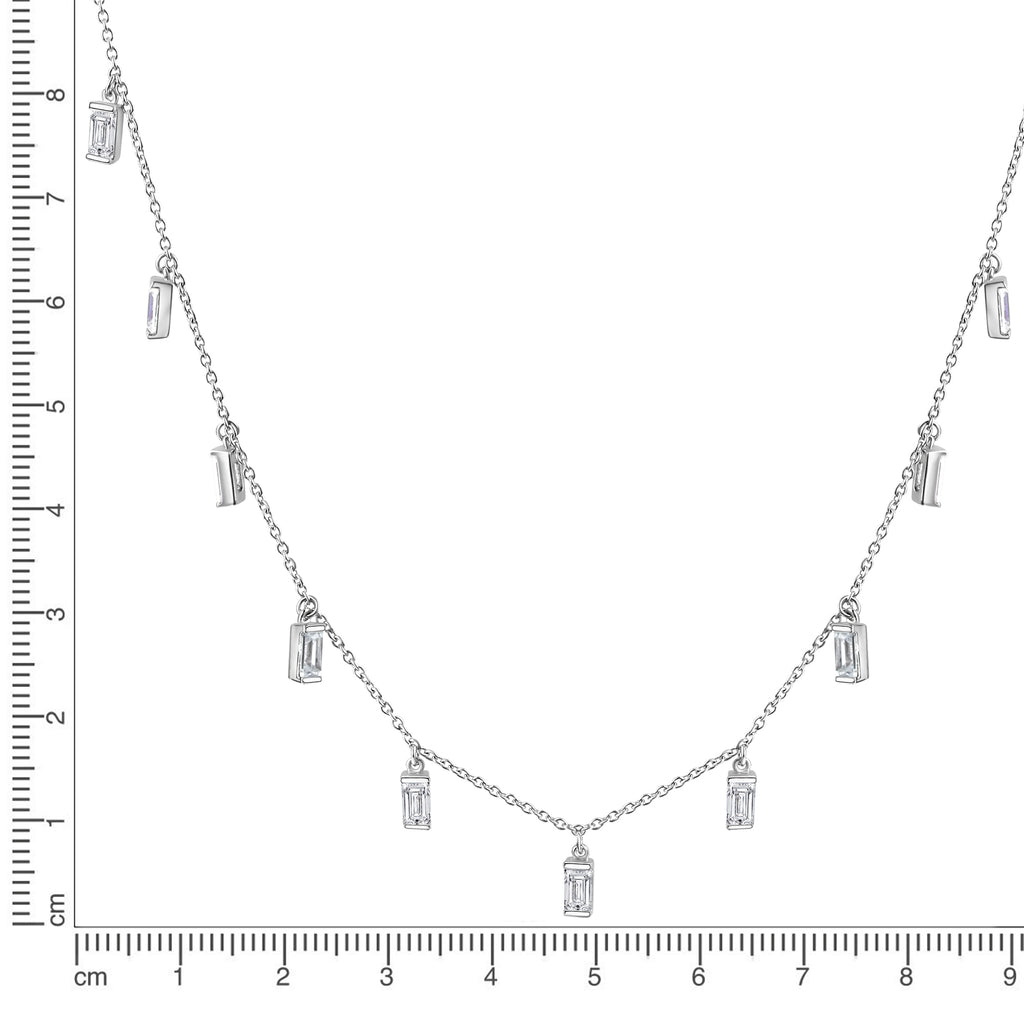 Kette 925/- Sterling Silber rhodiniert Zirkonia