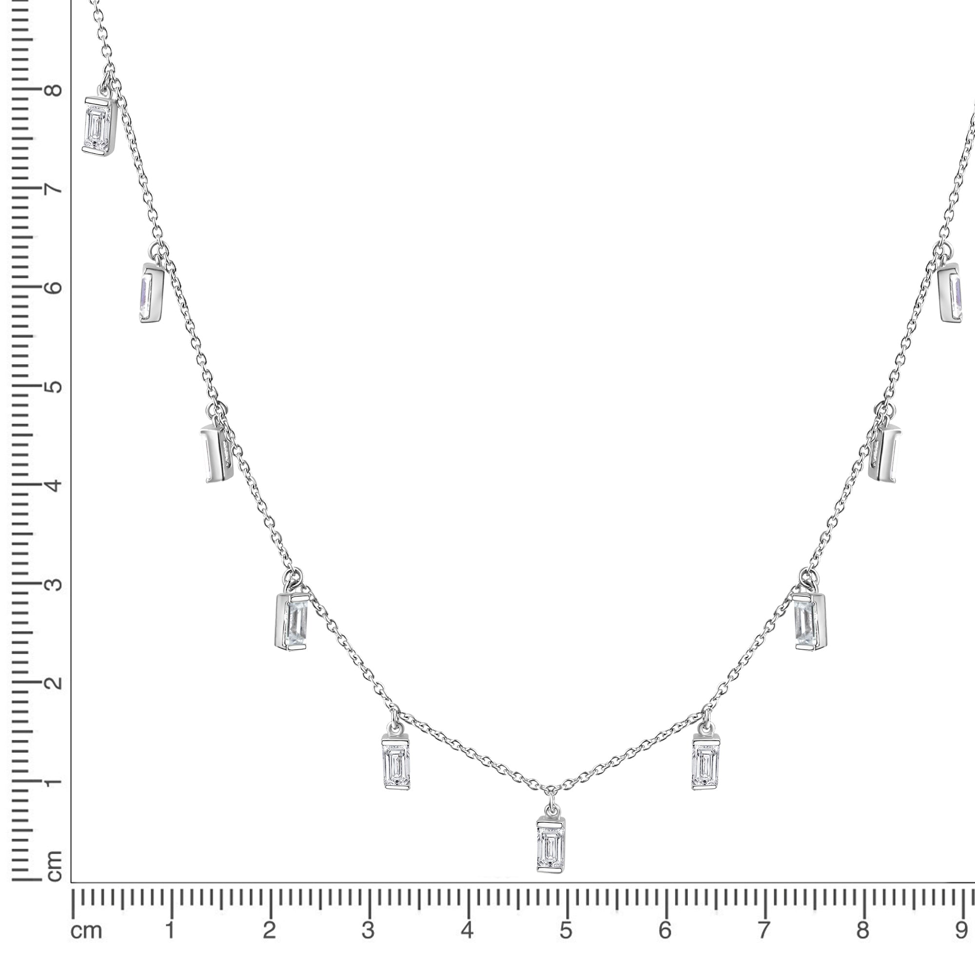 Kette 925/- Sterling Silber rhodiniert Zirkonia