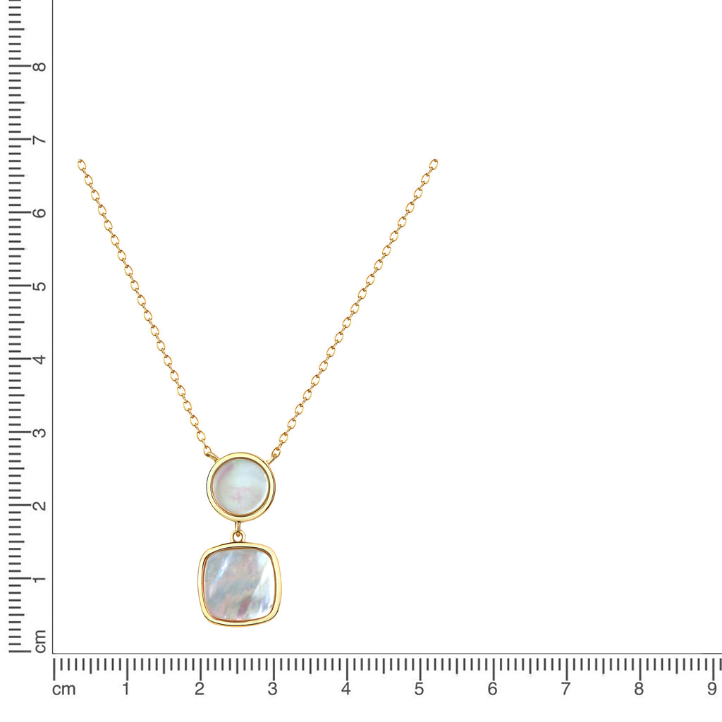 Kette 925/- Sterling Silber vergoldet Perlmutt weiß