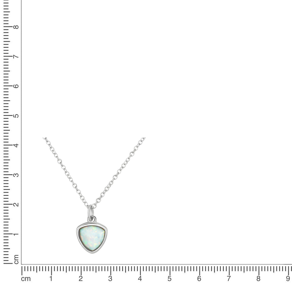 Anhänger mit Kette 925/- Sterling Silber rhodiniert synth. Opal