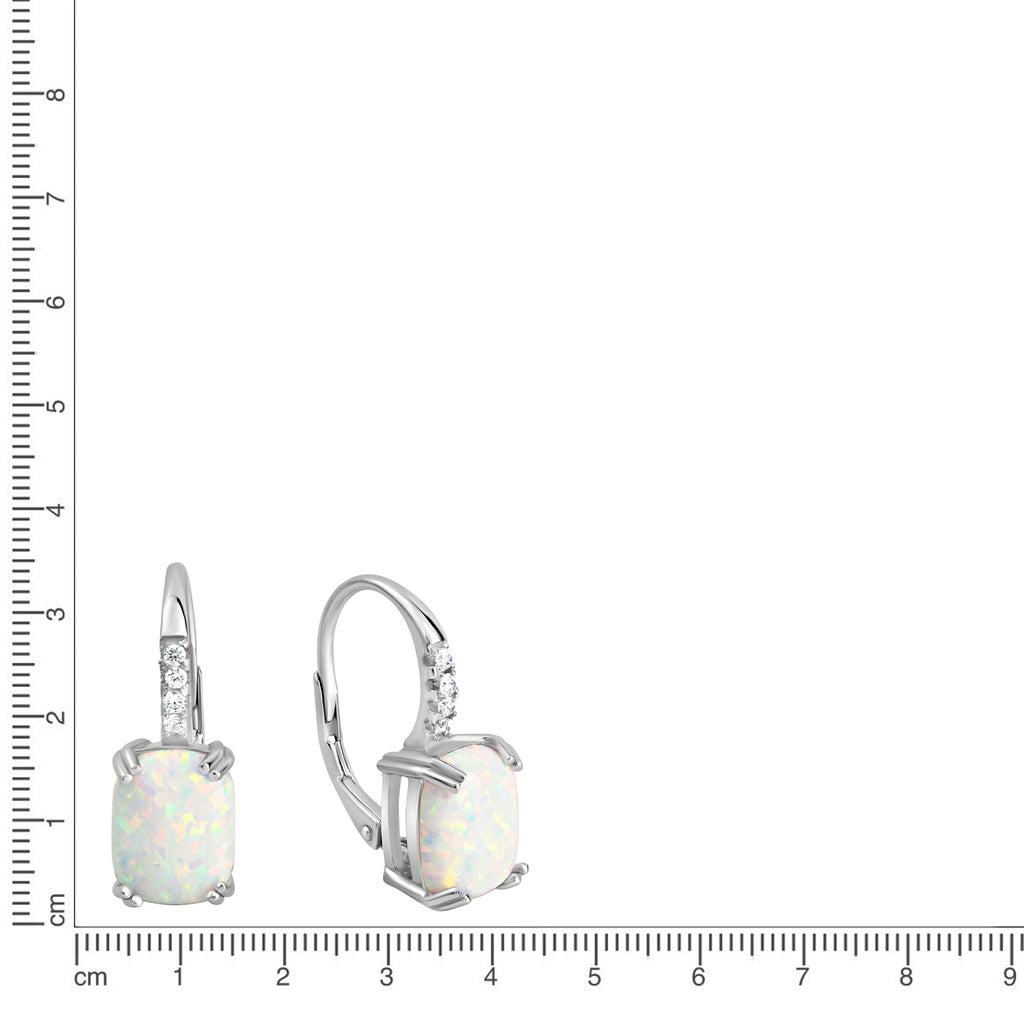 Ohrhänger 925/- Sterling Silber rhodiniert synth. Opal und Zirkonia