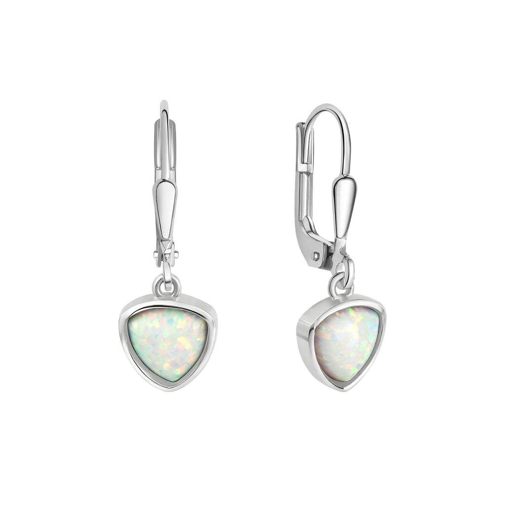 Ohrhänger 925/- Sterling Silber rhodiniert synth. Opal