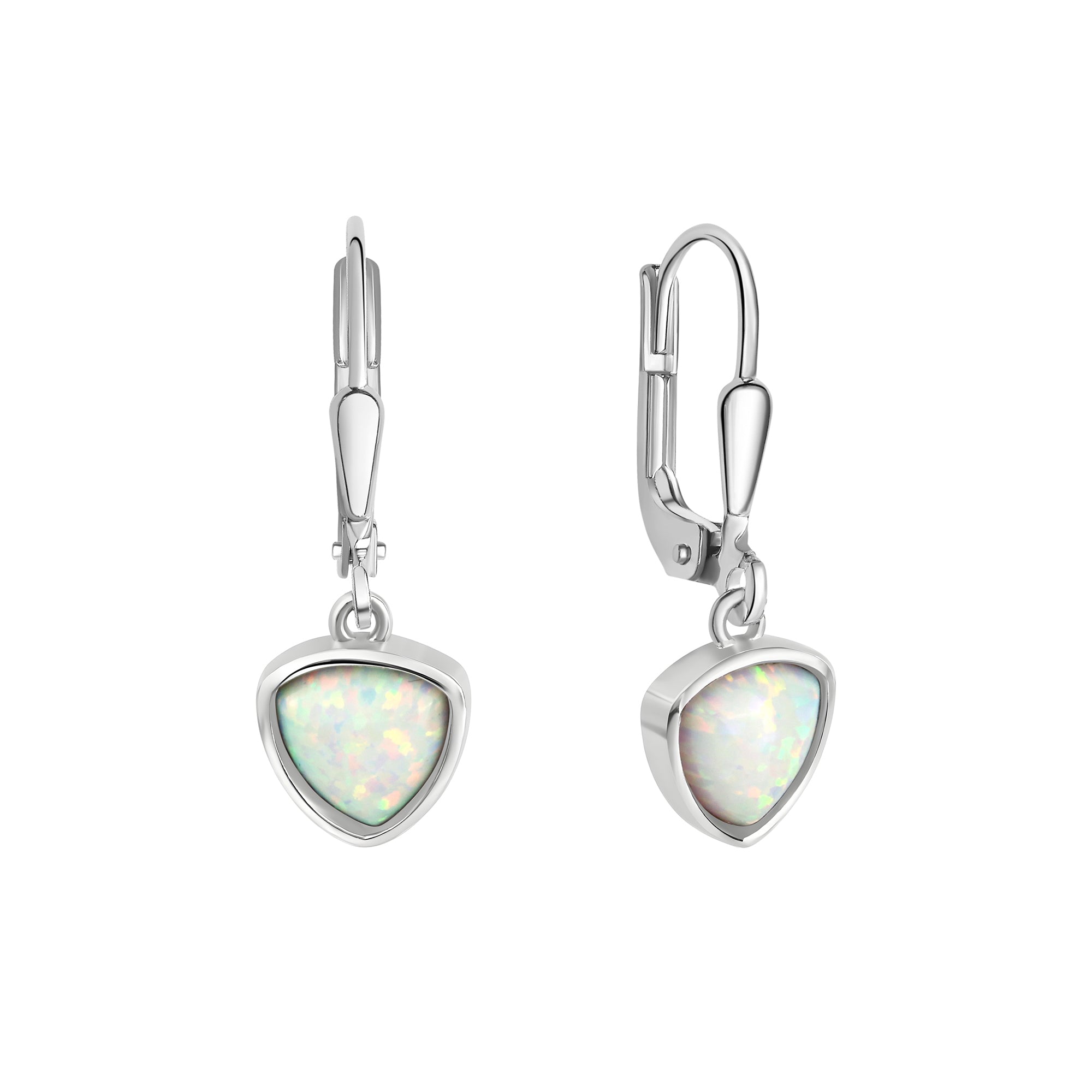 Ohrhänger 925/- Sterling Silber rhodiniert synth. Opal