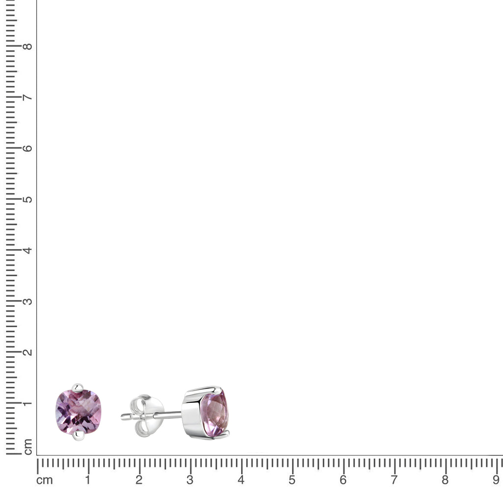 Ohrstecker 925/- Sterling Silber rhodiniert Amethyst