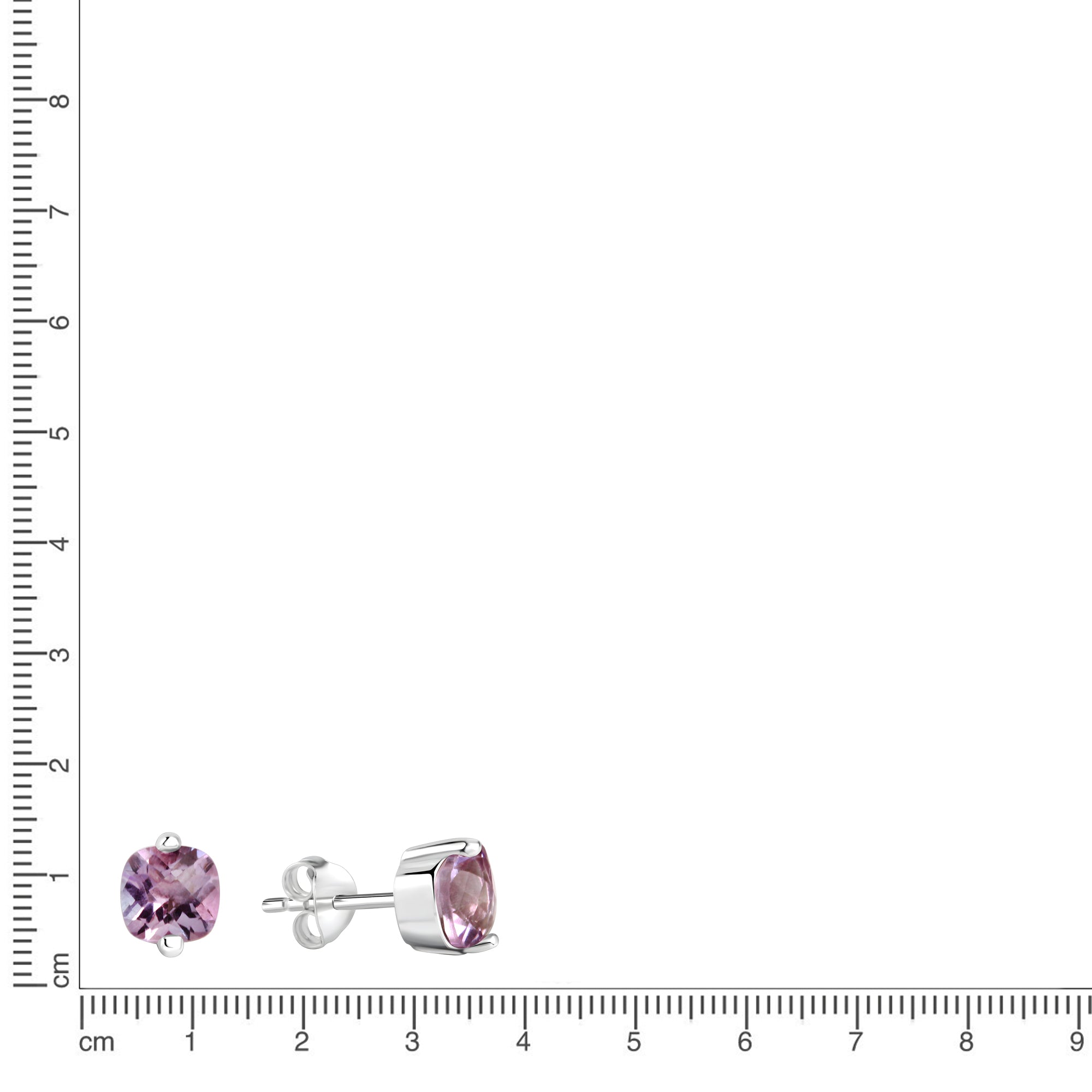 Ohrstecker 925/- Sterling Silber rhodiniert Amethyst