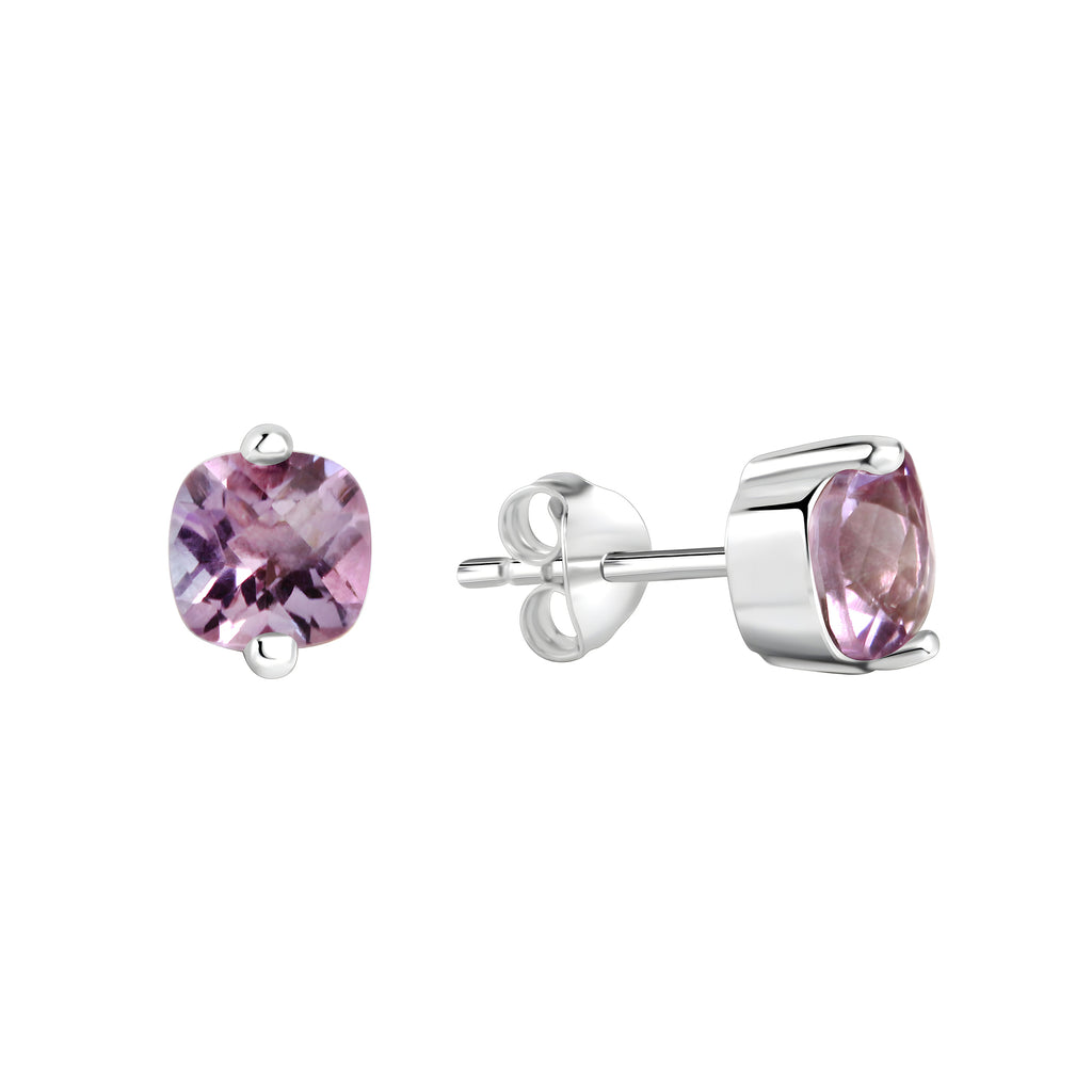 Ohrstecker 925/- Sterling Silber rhodiniert Amethyst