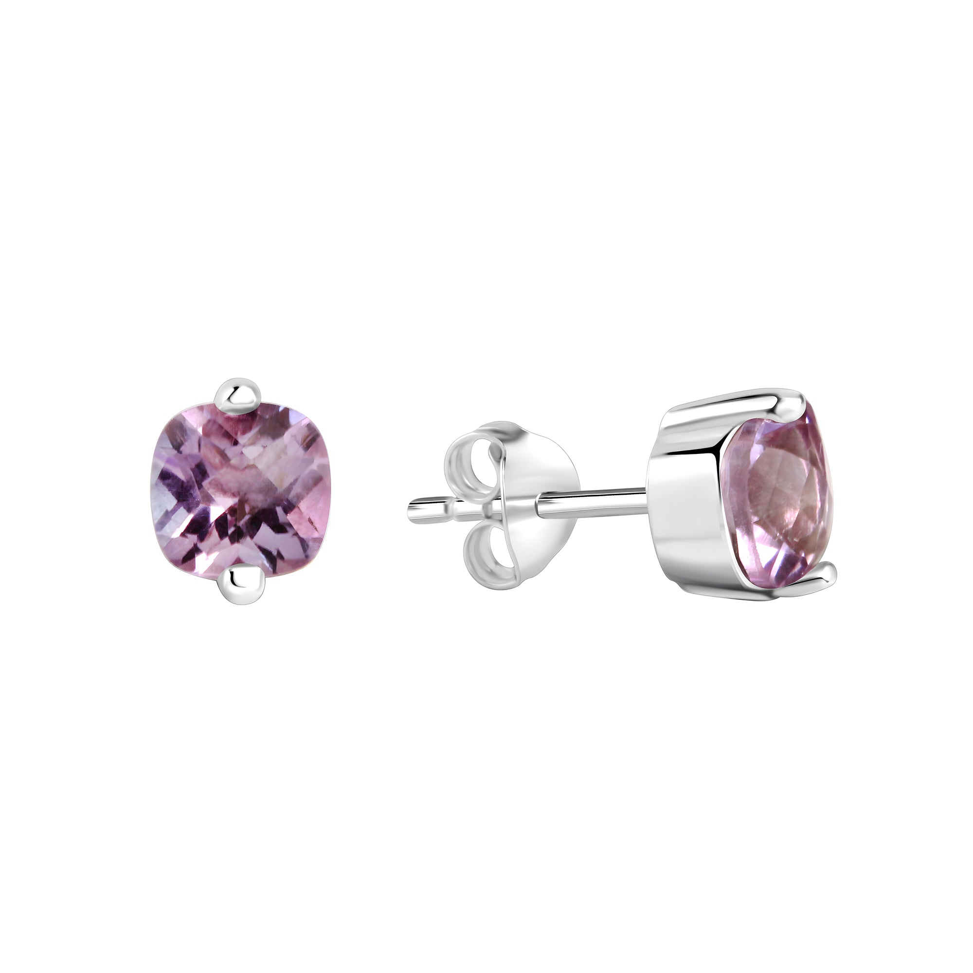Ohrstecker 925/- Sterling Silber rhodiniert Amethyst