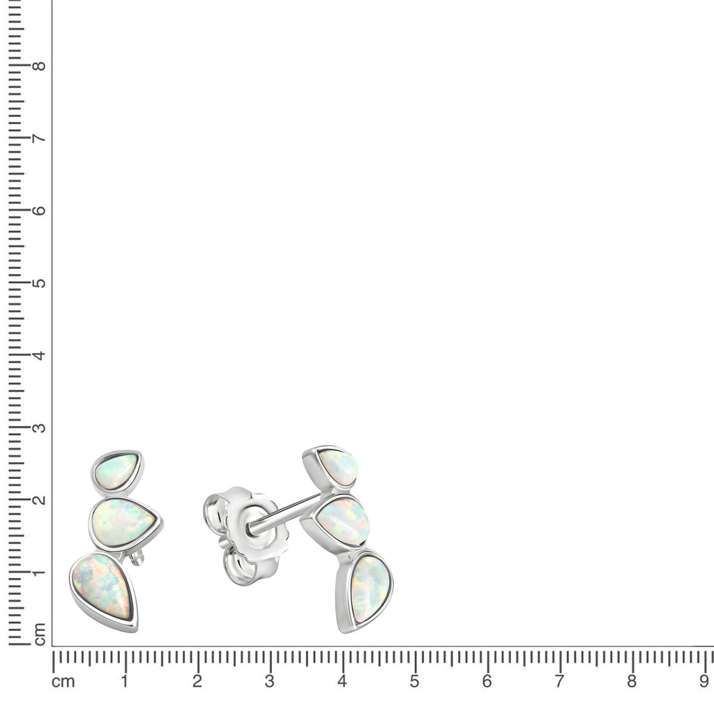 Ohrstecker 925/- Sterling Silber rhodiniert synth. Opal