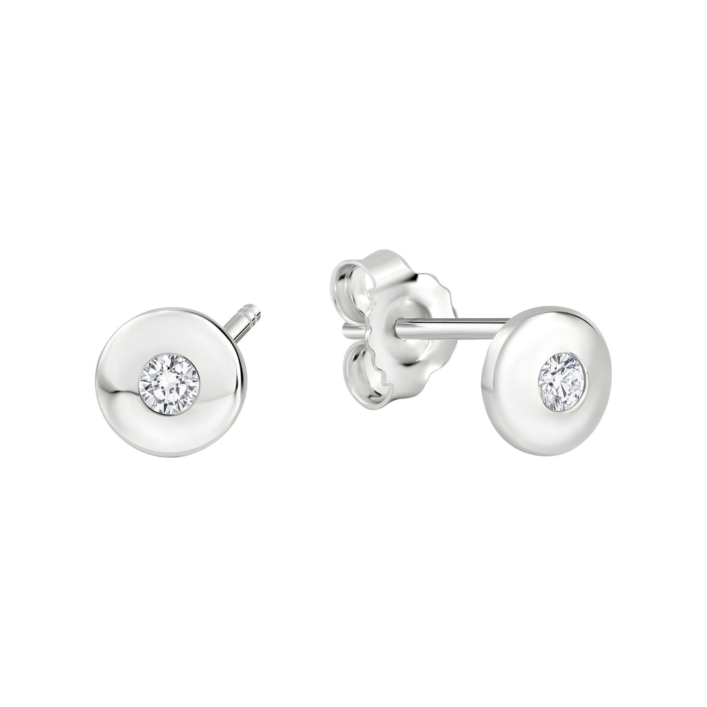 Ohrstecker 925/- Sterling Silber rhodiniert Zirkonia