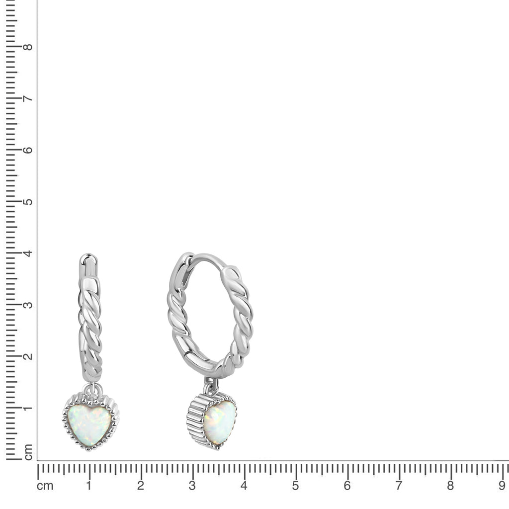 Creolen 925/- Sterling Silber rhodiniert synth. Opal