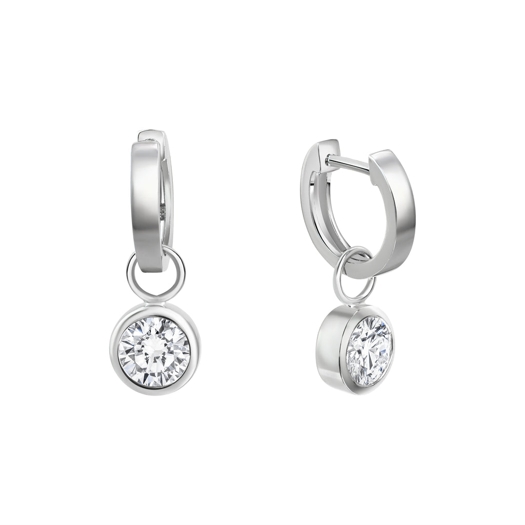 Creolen 925/- Sterling Silber rhodiniert Zirkonia