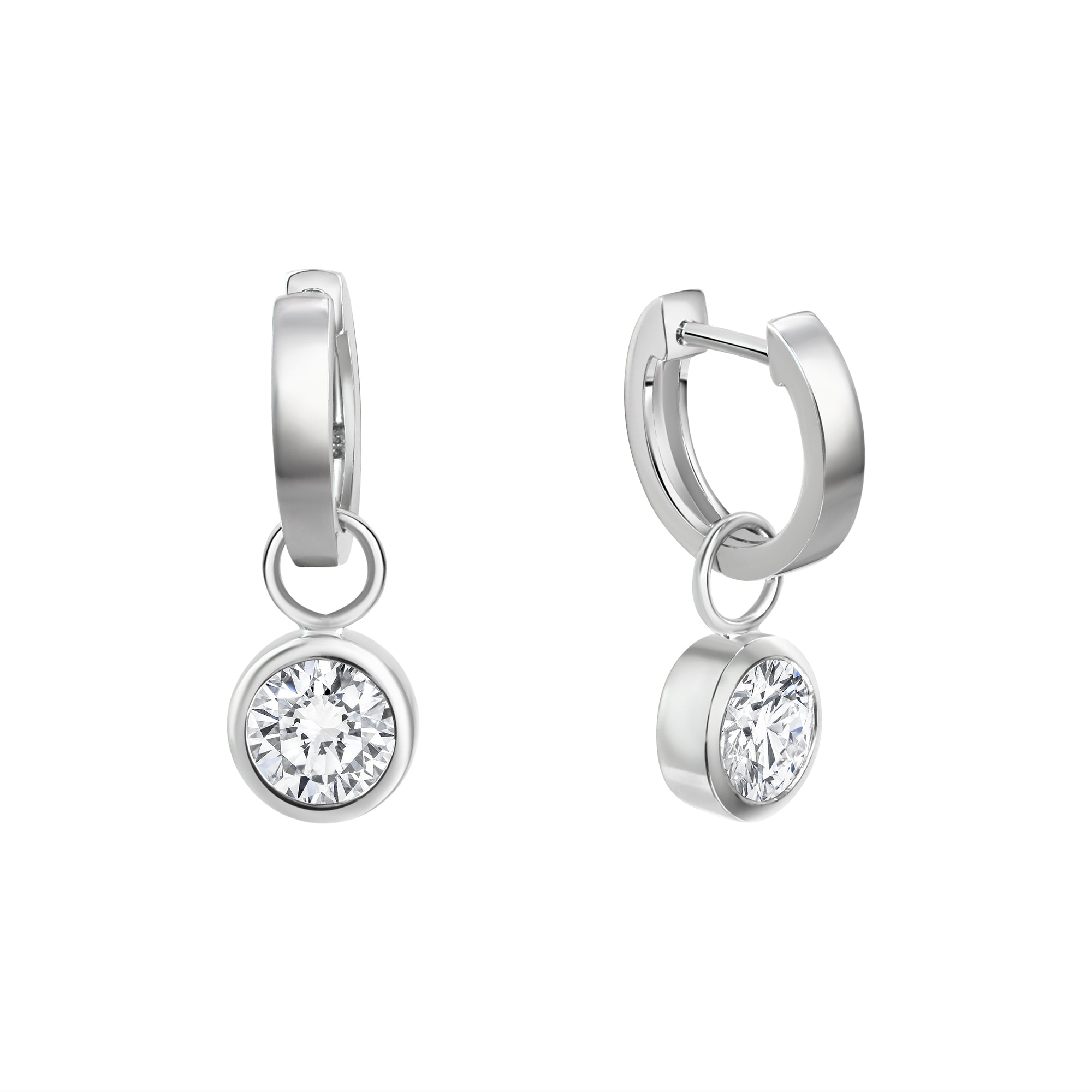 Creolen 925/- Sterling Silber rhodiniert Zirkonia