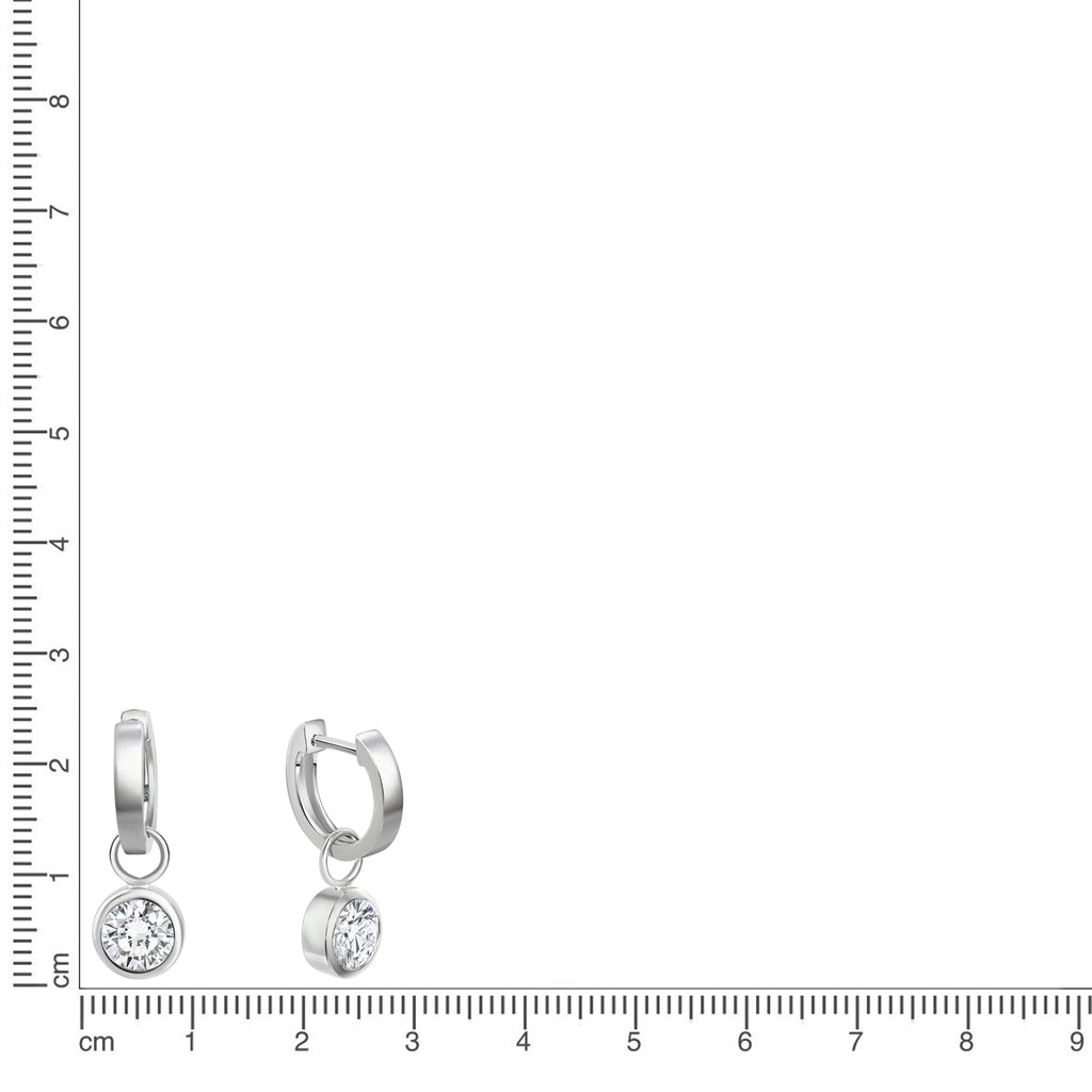 Creolen 925/- Sterling Silber rhodiniert Zirkonia