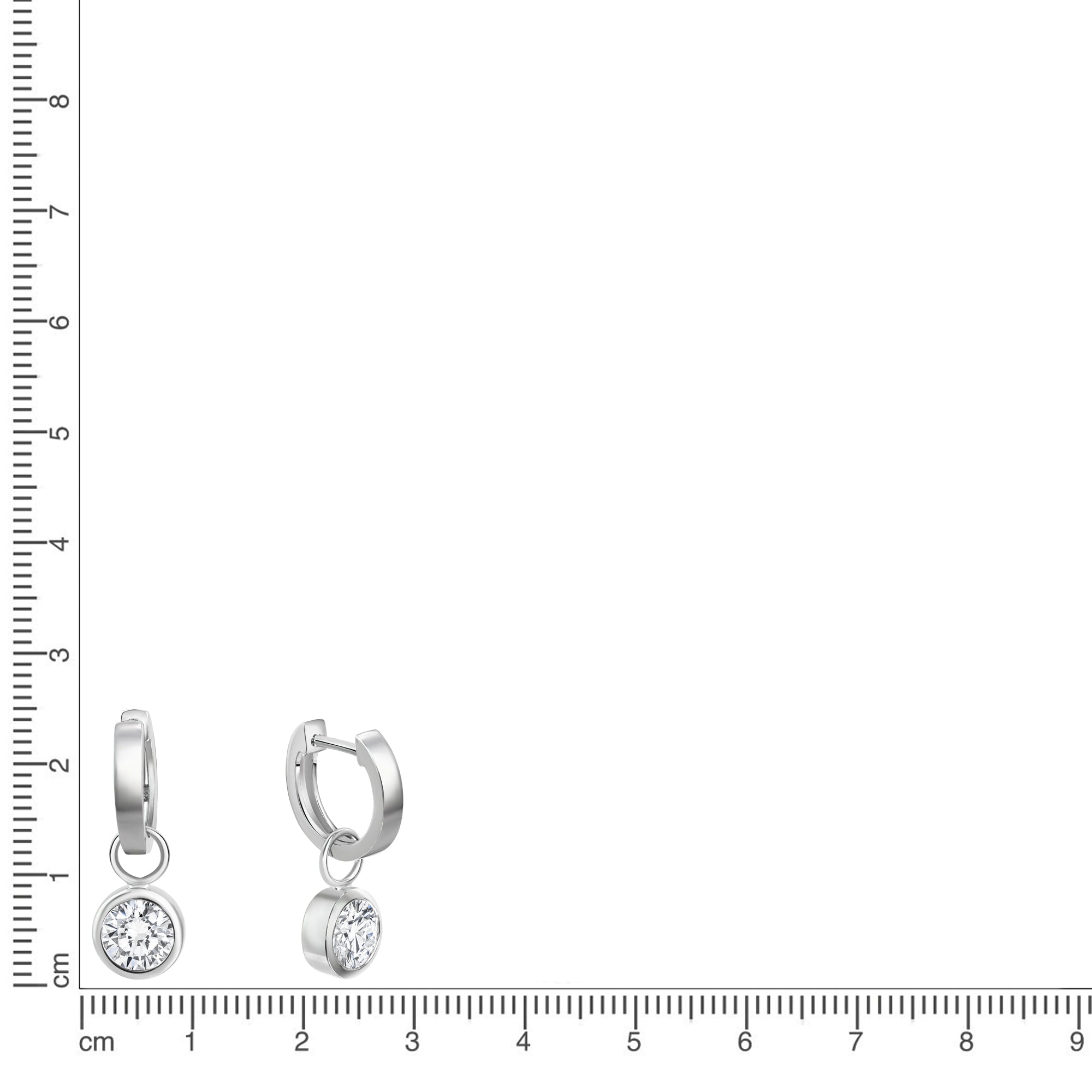 Creolen 925/- Sterling Silber rhodiniert Zirkonia