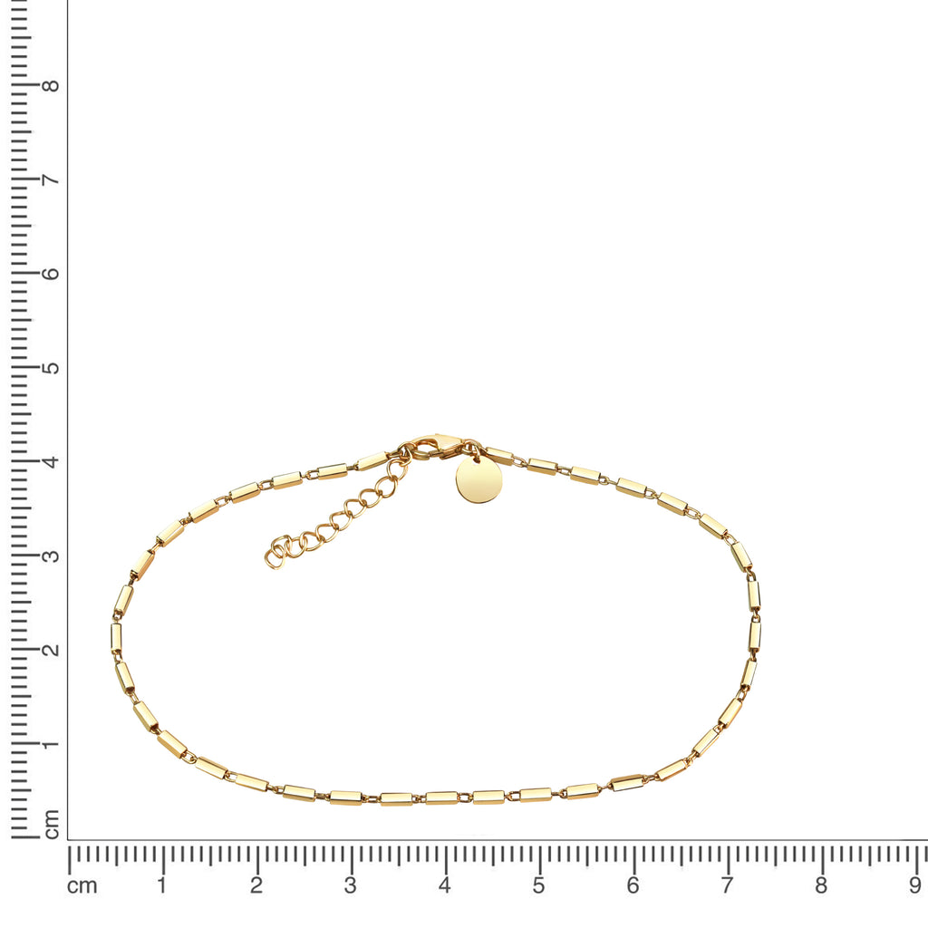 Fusskette 925/- Sterling Silber vergoldet Stäbchen