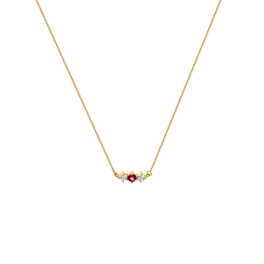 Kette 375/- Gelbgold Zirkonia und Pink Topas