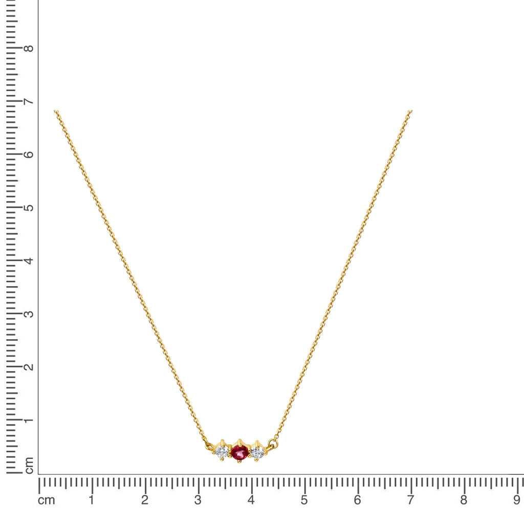 Kette 375/- Gelbgold Zirkonia und Pink Topas