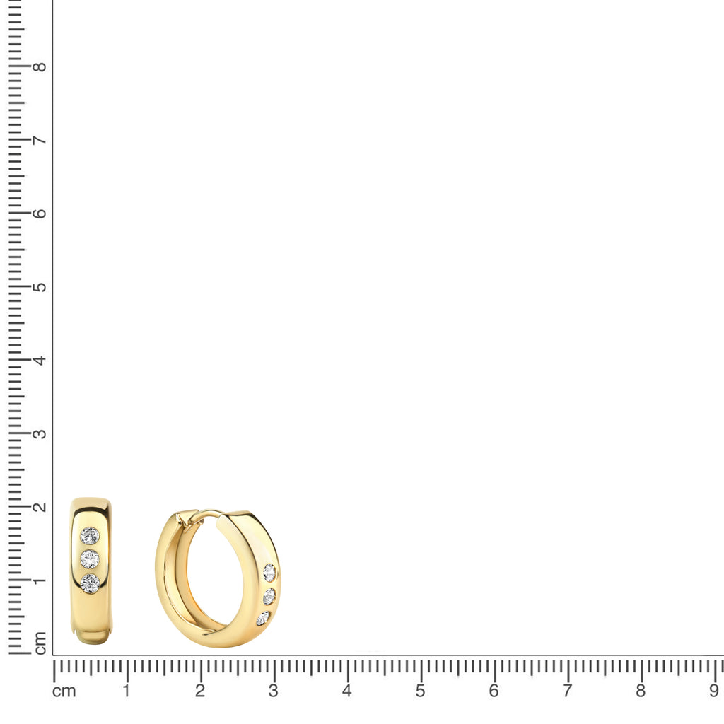 Creolen 333/- Gelbgold glanz Zirkonia